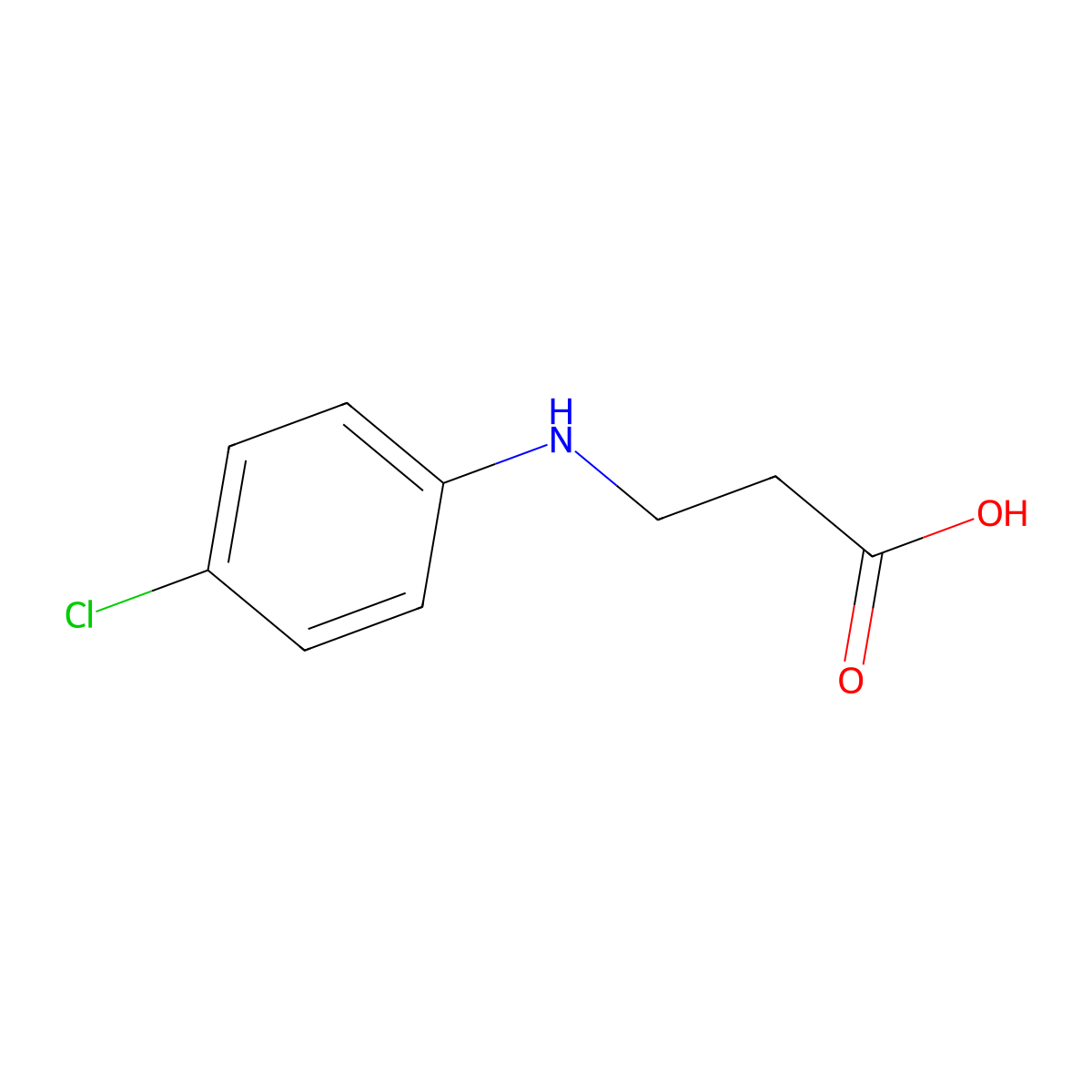 3-(4-Chloroanilino)propanoic acid molecular structure, CAS 21617-19-6