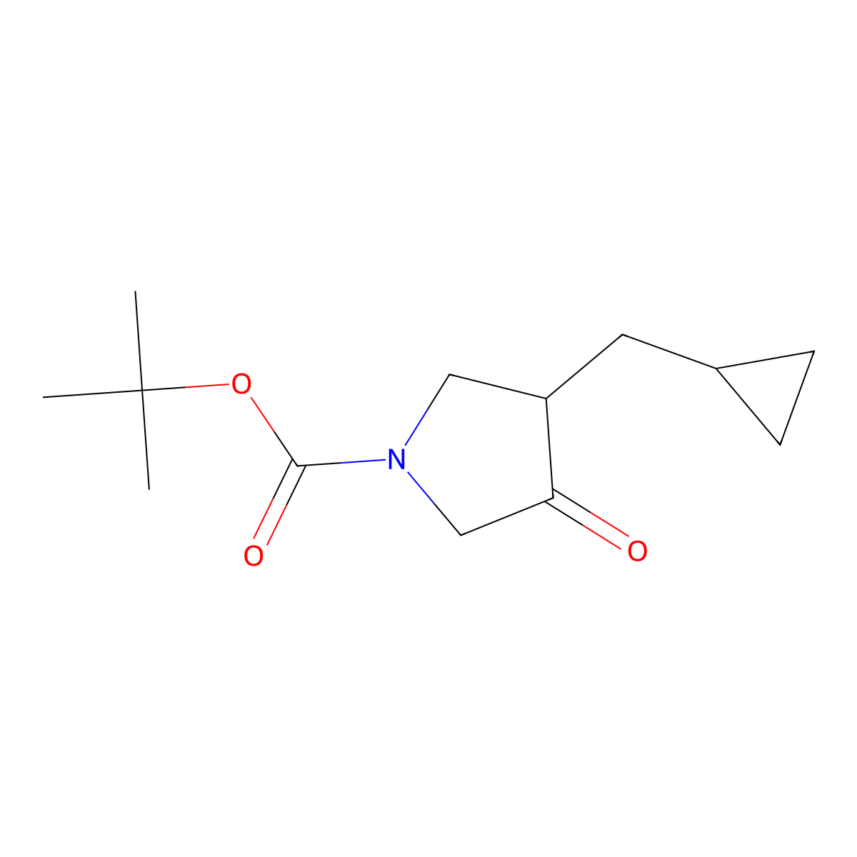 Tert-butyl 3-(cyclopropylmethyl)-4-oxopyrrolidine-1-carboxylate molecular structure, CAS 2161779-36-6