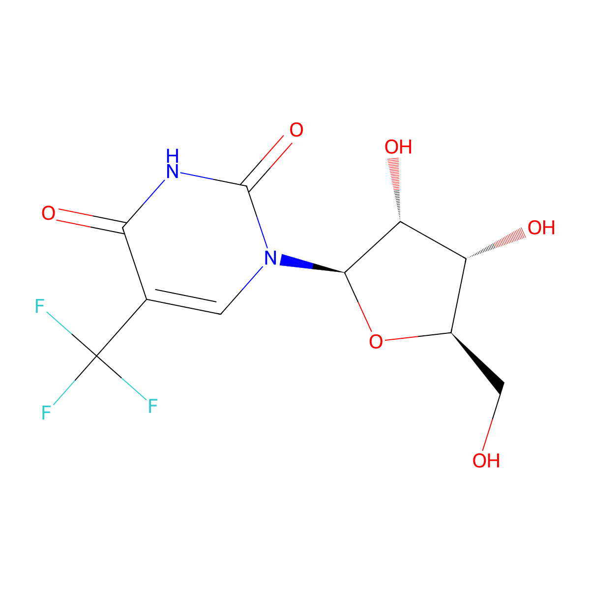 5-(Trifluoromethyl)uridine molecular structure, CAS 21618-67-7