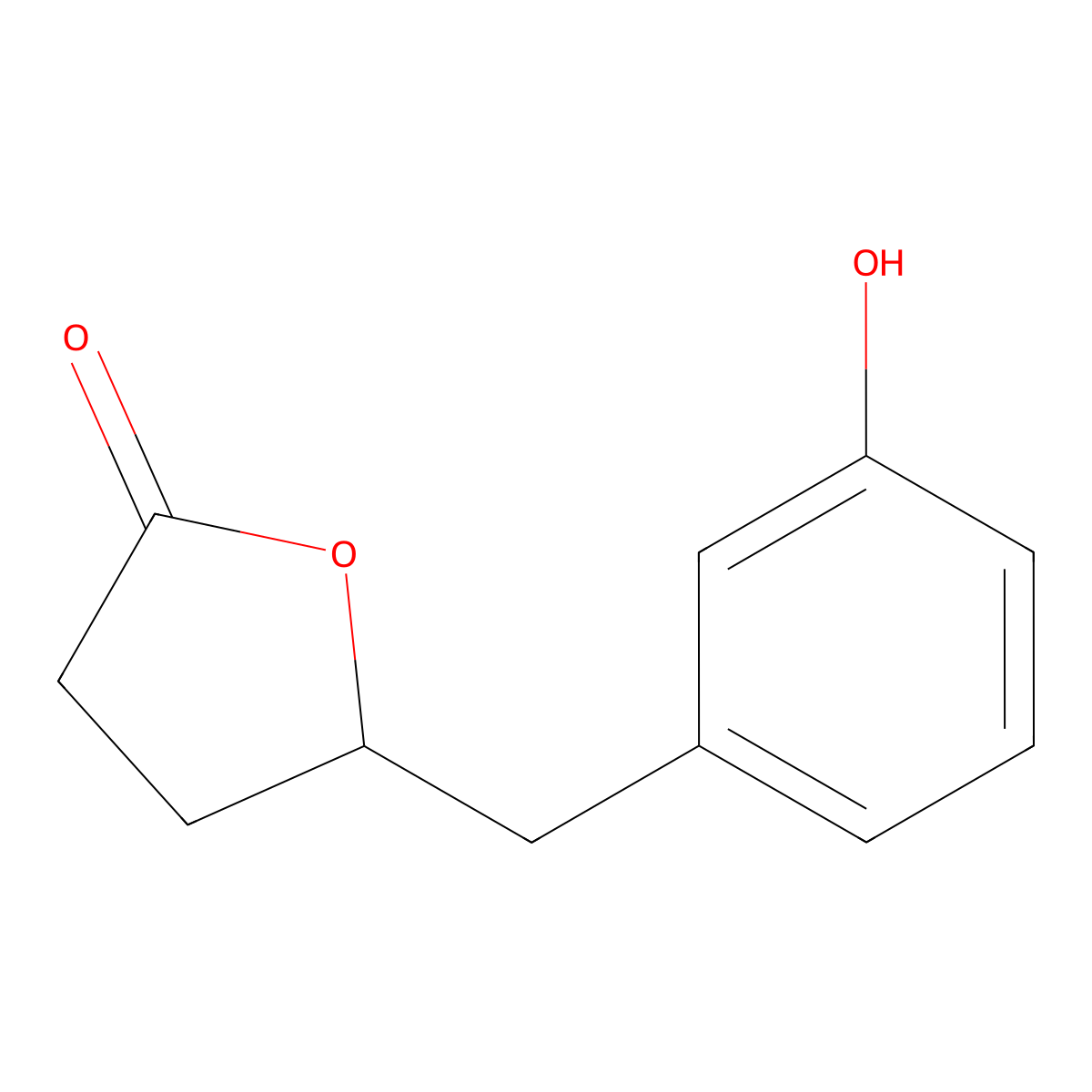 5-[(3-Hydroxyphenyl)methyl]oxolan-2-one molecular structure, CAS 21618-91-7