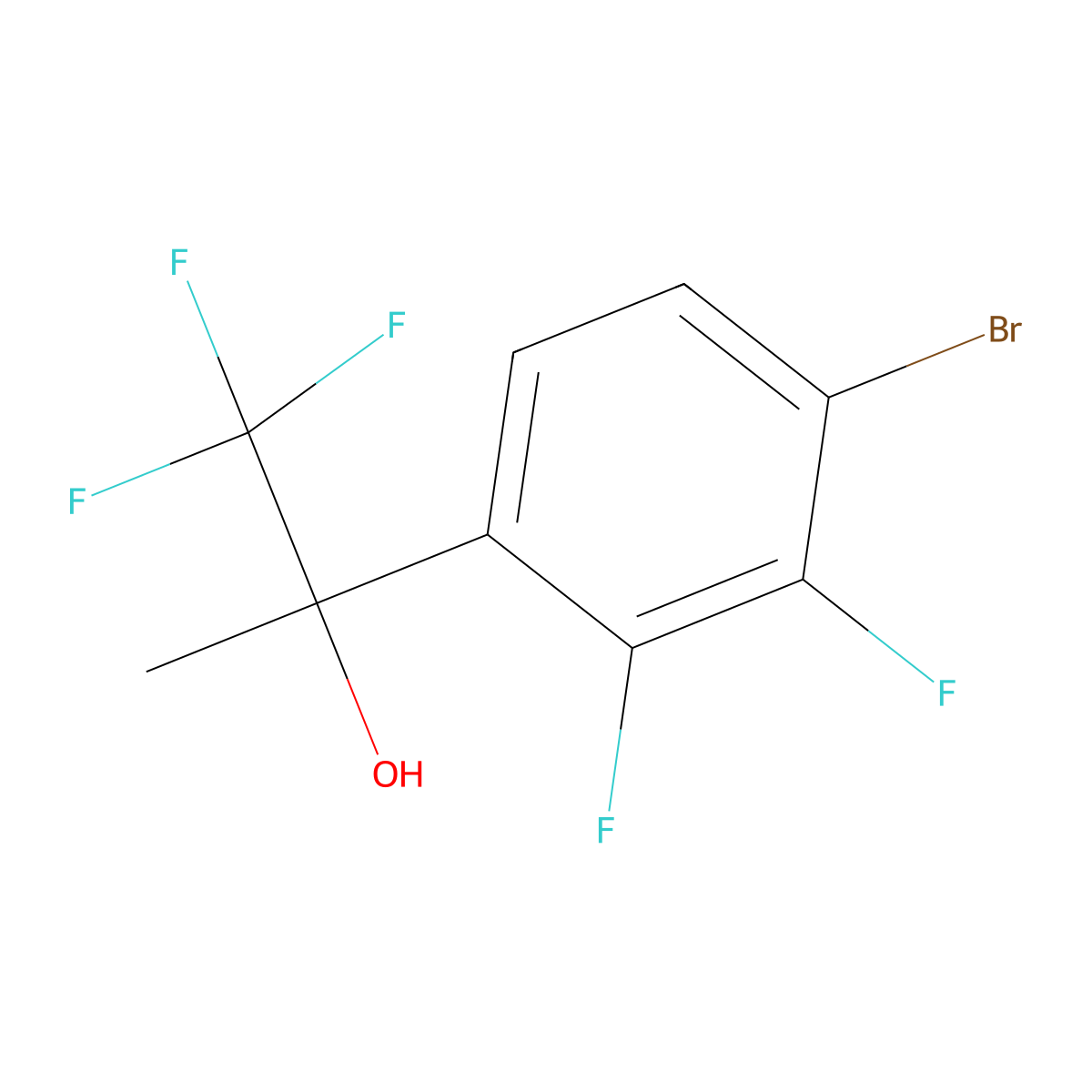 4-Bromo-2,3-difluoro-alpha-methyl-alpha-(trifluoromethyl)benZenemethanol molecular structure, CAS 2161841-44-5