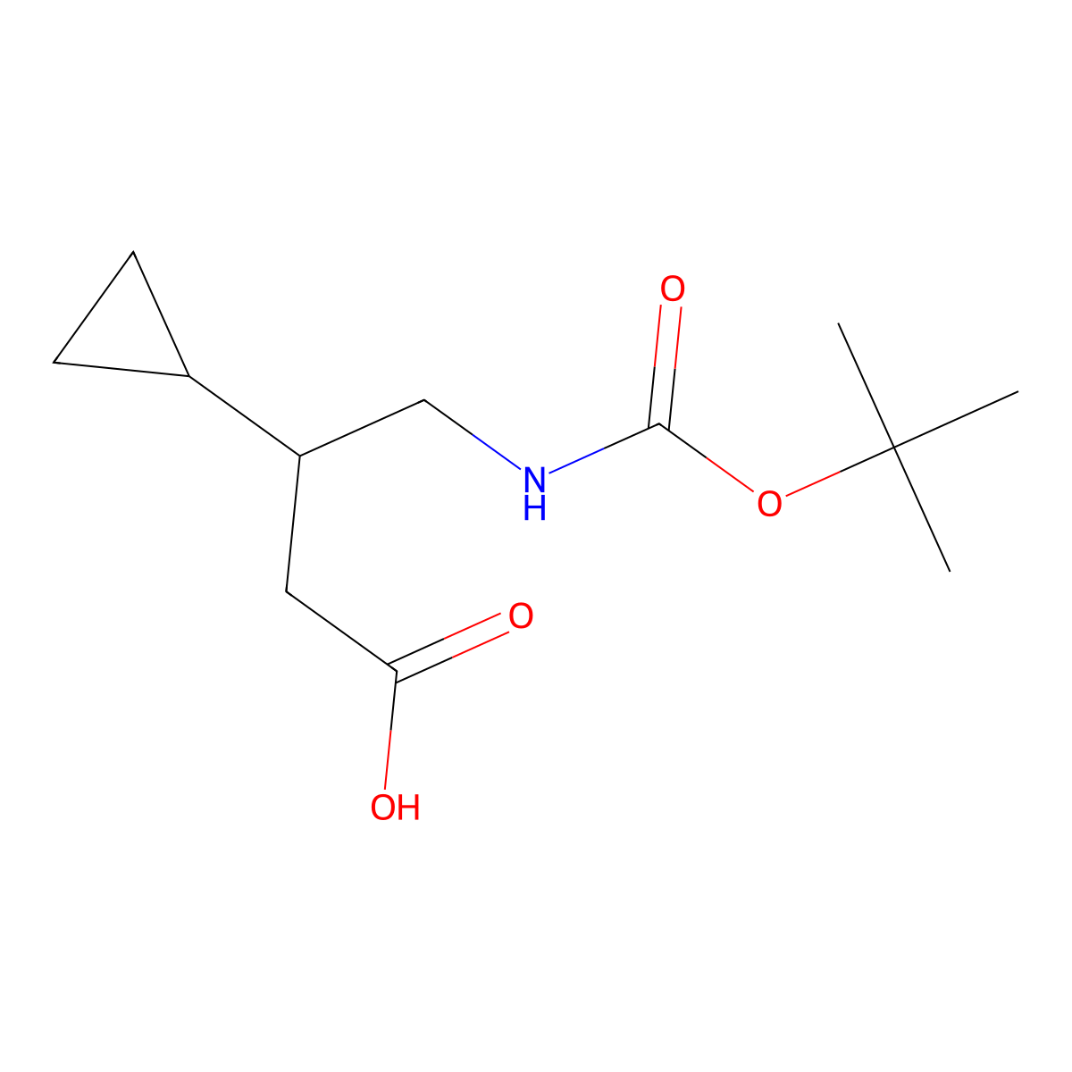 4-{[(Tert-butoxy)carbonyl]amino}-3-cyclopropylbutanoic acid molecular structure, CAS 2161930-85-2