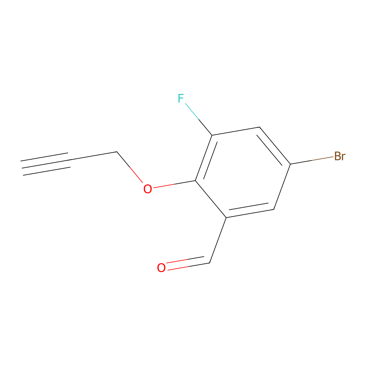 5-Bromo-3-fluoro-2-(prop-2-yn-1-yloxy)benzaldehyde molecular structure, CAS 2161948-63-4