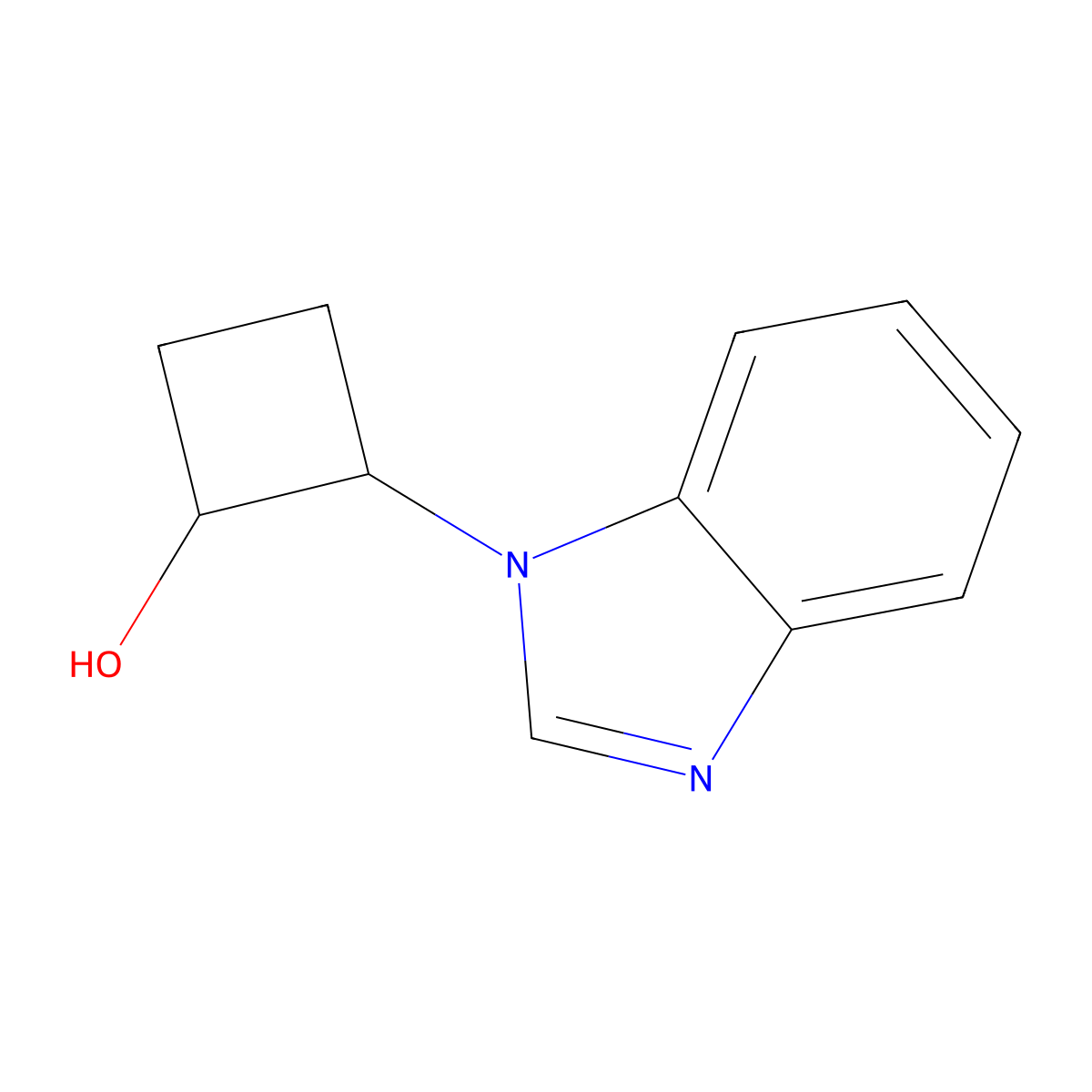 2-(1H-1,3-benzodiazol-1-yl)cyclobutan-1-ol molecular structure, CAS 2161971-17-9