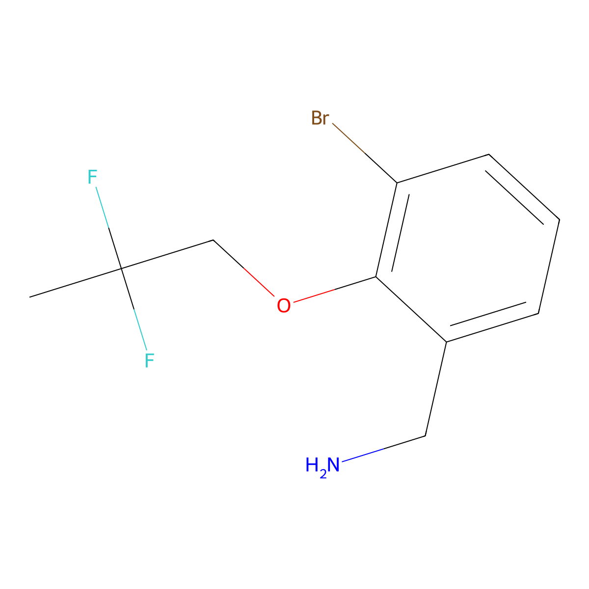 3-Bromo-2-(2,2-difluoropropoxy)benzylamine molecular structure, CAS 2161982-96-1