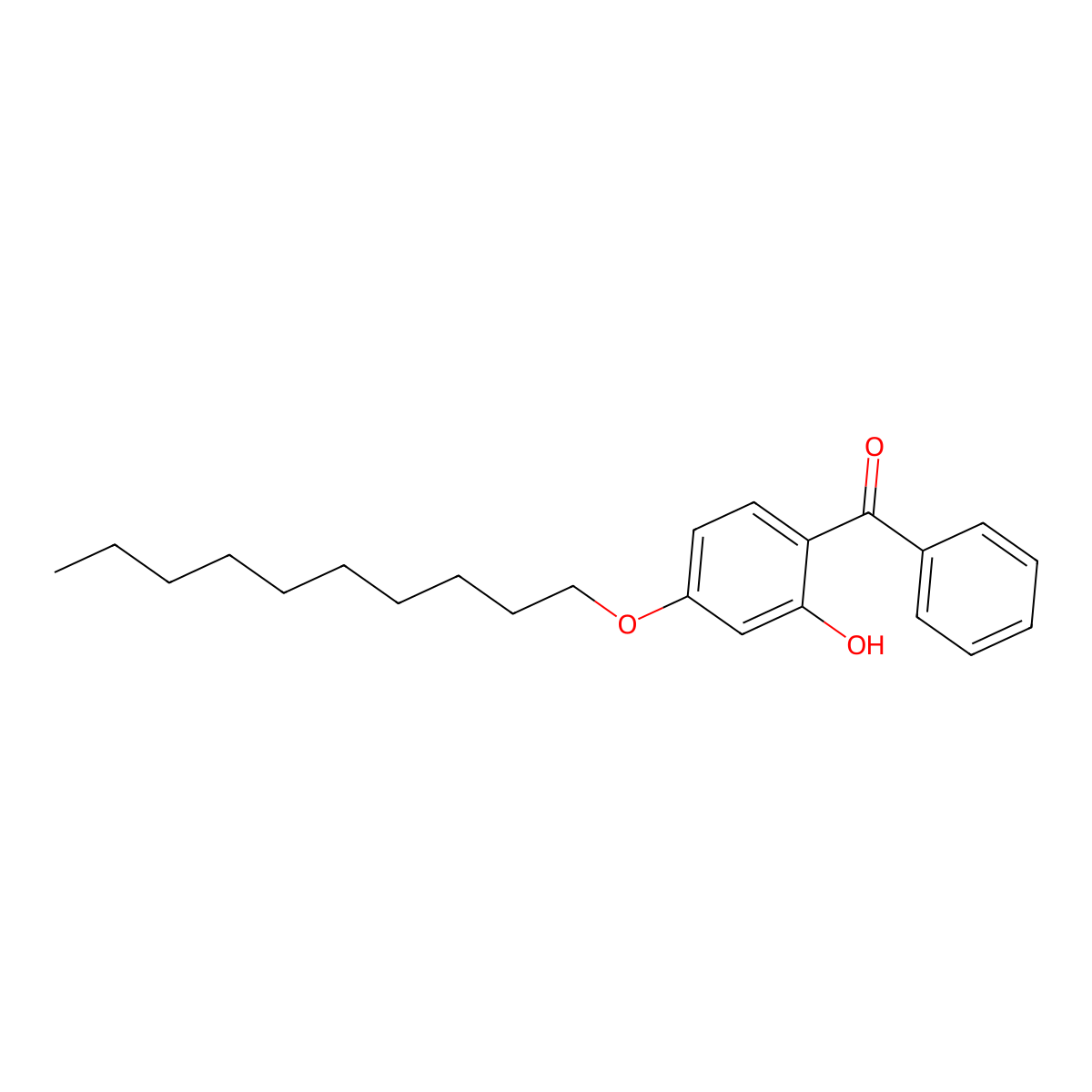 2-Hydroxy-4-decyloxybenzophenone molecular structure, CAS 2162-63-2