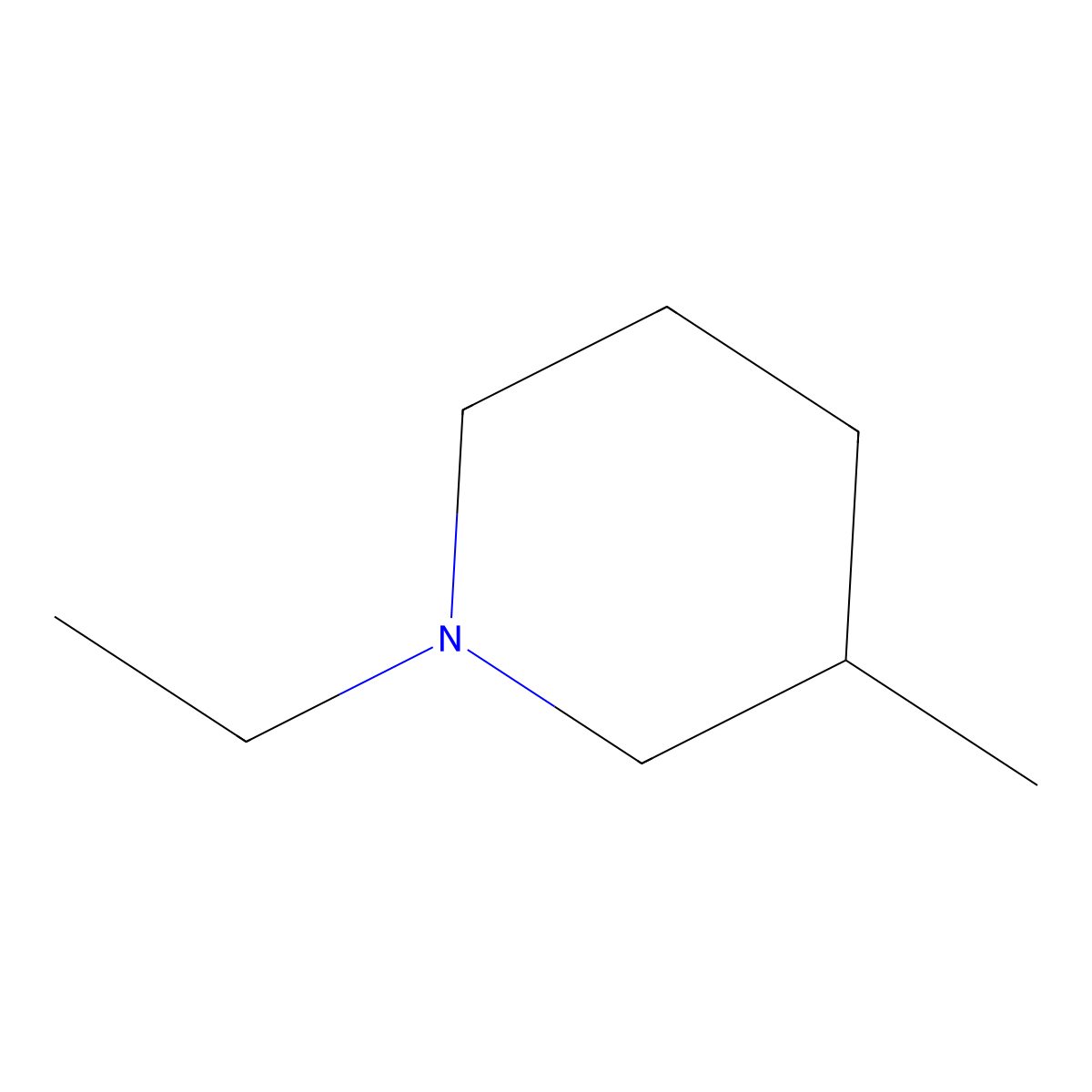 1-Ethyl-3-methylpiperidine molecular structure, CAS 2162-86-9