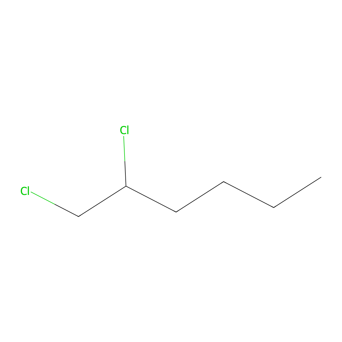 Hexane, 1,2-dichloro- molecular structure, CAS 2162-92-7