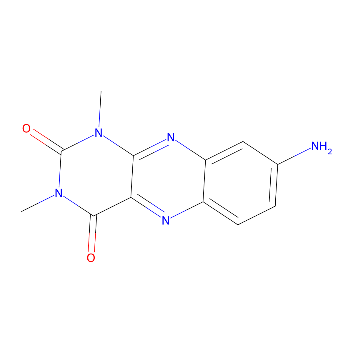 8-amino-1,3-dimethylbenzo[g]pteridine-2,4(1H,3H)-dione molecular structure, CAS 21620-13-3