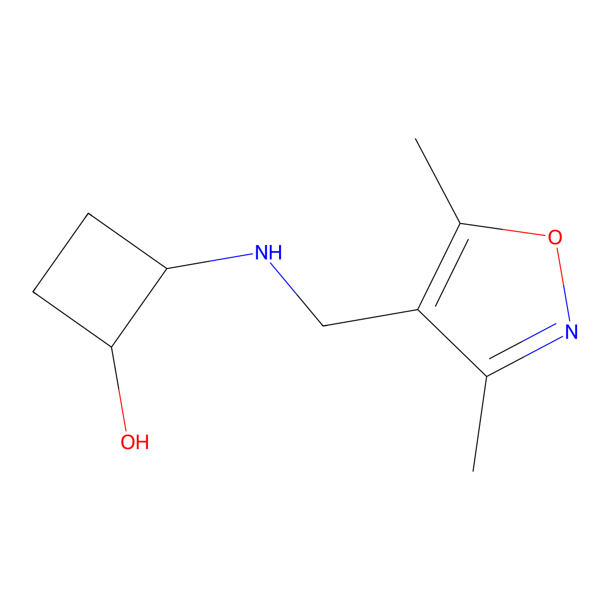 2-{[(3,5-Dimethyl-1,2-oxazol-4-yl)methyl]amino}cyclobutan-1-ol molecular structure, CAS 2162003-21-4