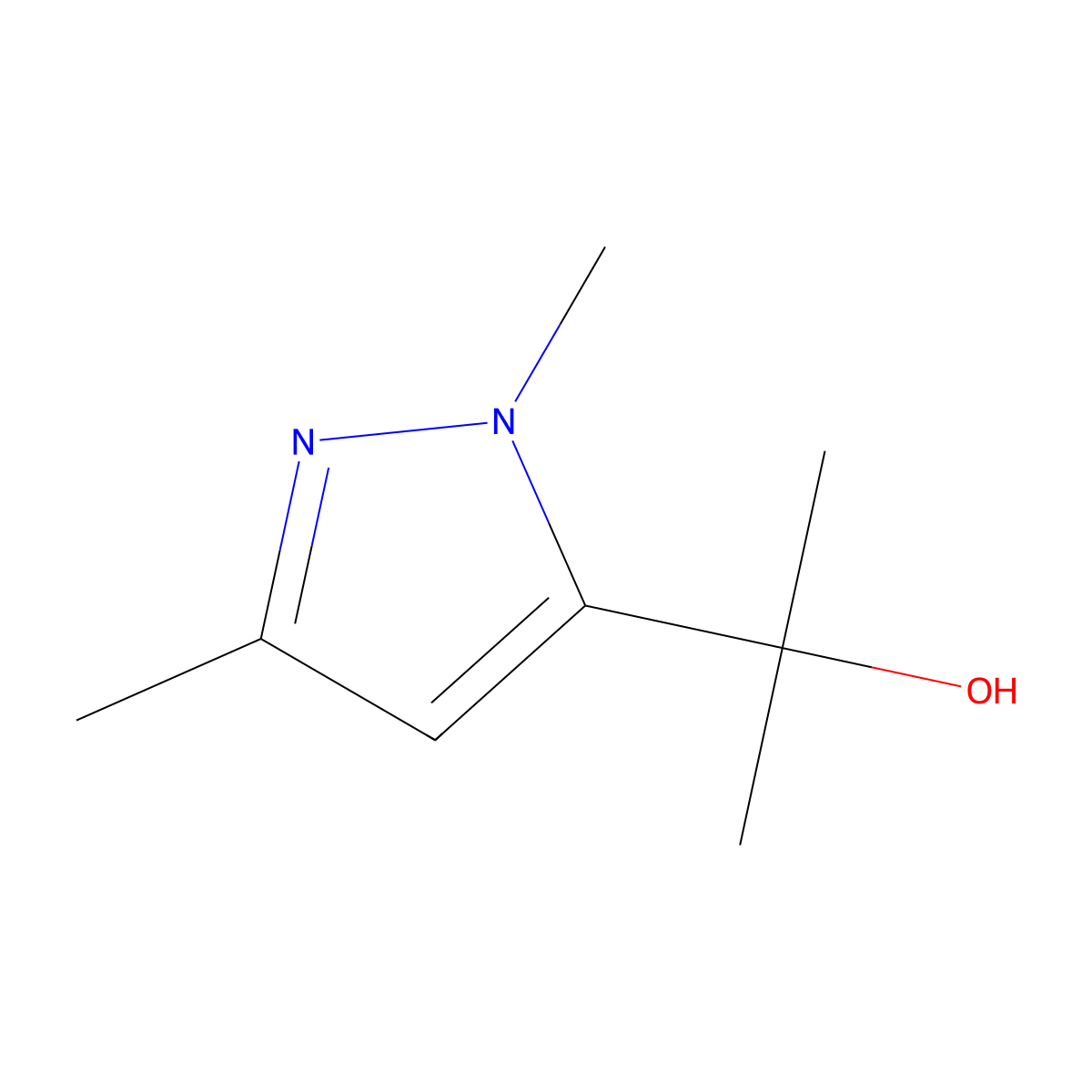 2-(1,3-dimethyl-1H-pyrazol-5-yl)propan-2-ol molecular structure, CAS 2162067-99-2