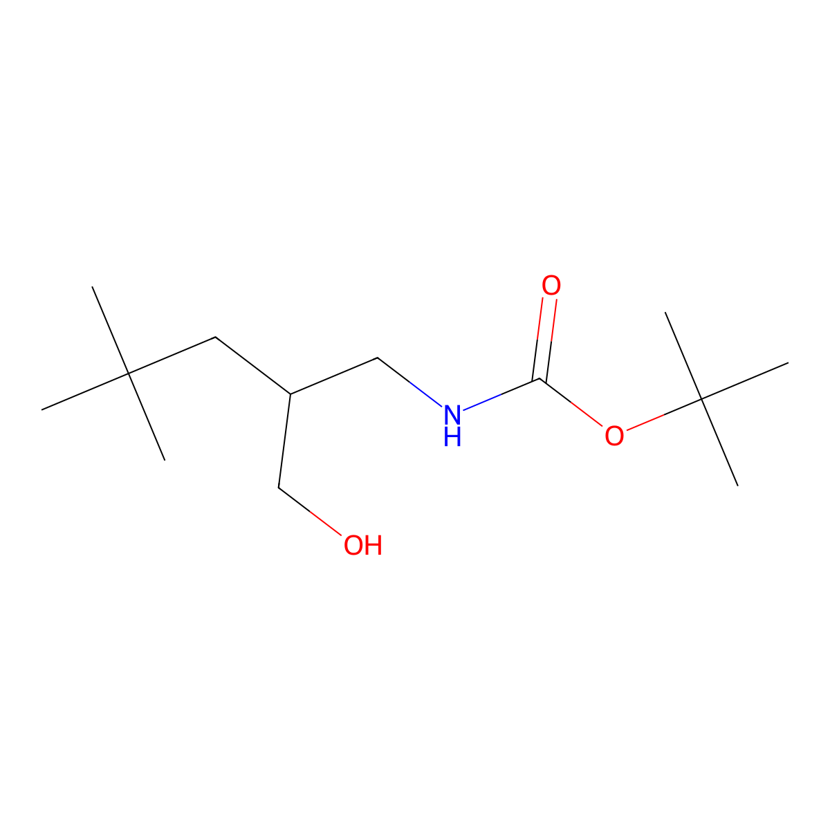 tert-butyl N-[2-(2,2-dimethylpropyl)-3-hydroxypropyl]carbamate molecular structure, CAS 2162094-27-9
