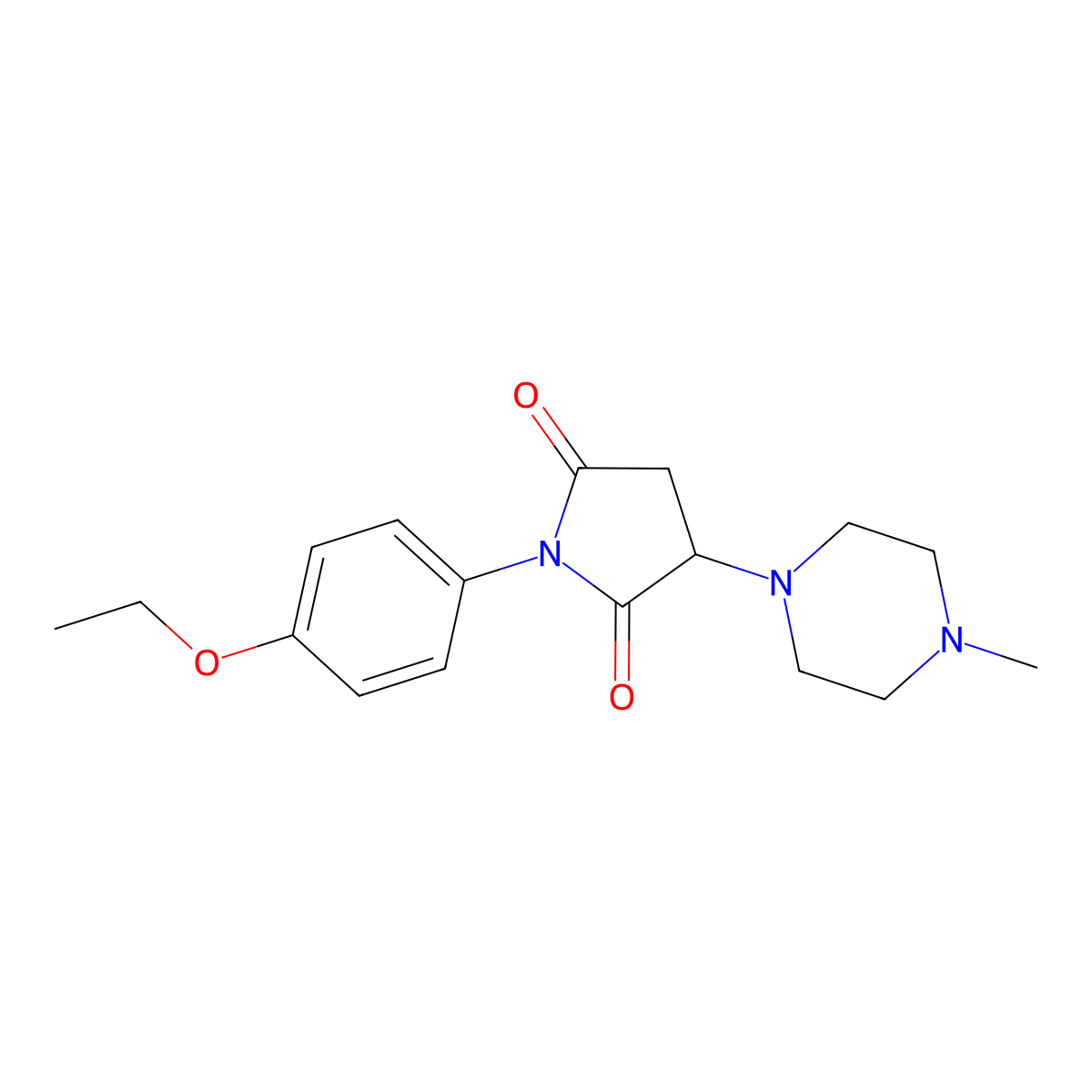 1-(4-Ethoxyphenyl)-3-(4-methylpiperazin-1-yl)pyrrolidine-2,5-dione molecular structure, CAS 21621-46-5