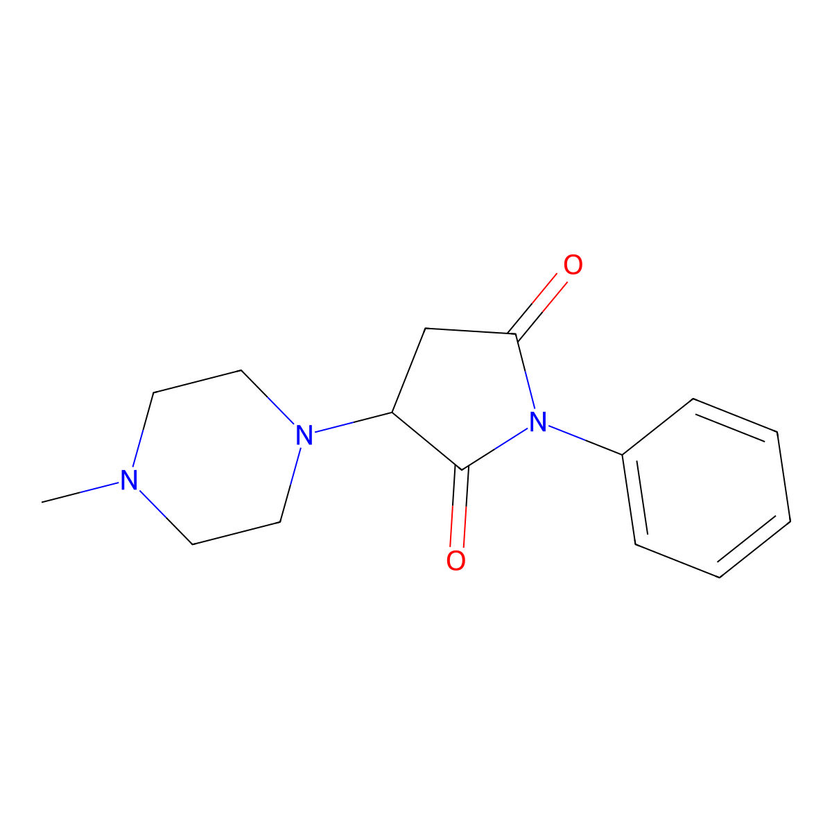 3-(4-Methylpiperazin-1-yl)-1-phenylpyrrolidine-2,5-dione molecular structure, CAS 21621-57-8