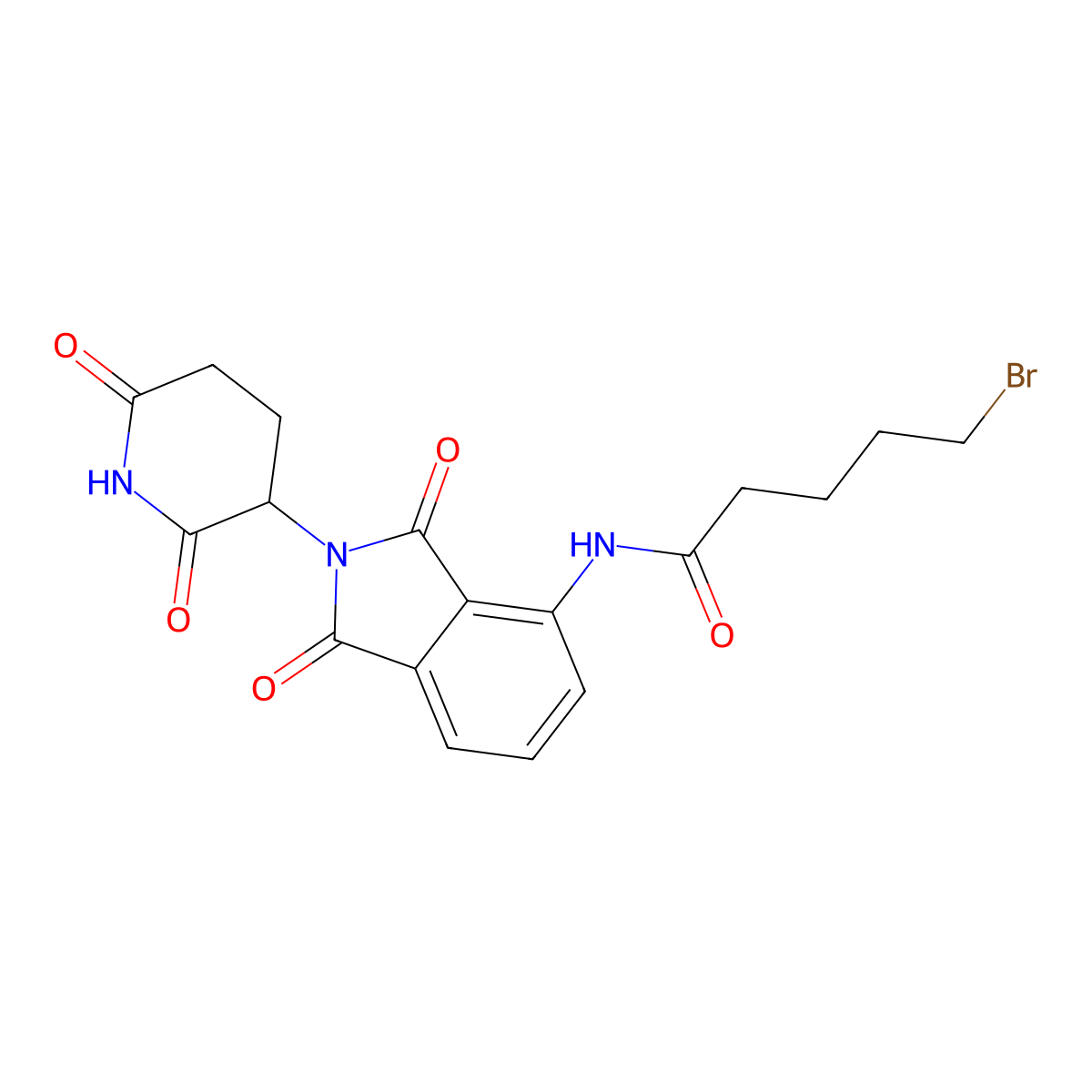 5-Bromo-N-(2-(2,6-dioxopiperidin-3-yl)-1,3-dioxoisoindolin-4-yl)pentanamide molecular structure, CAS 2162120-76-3