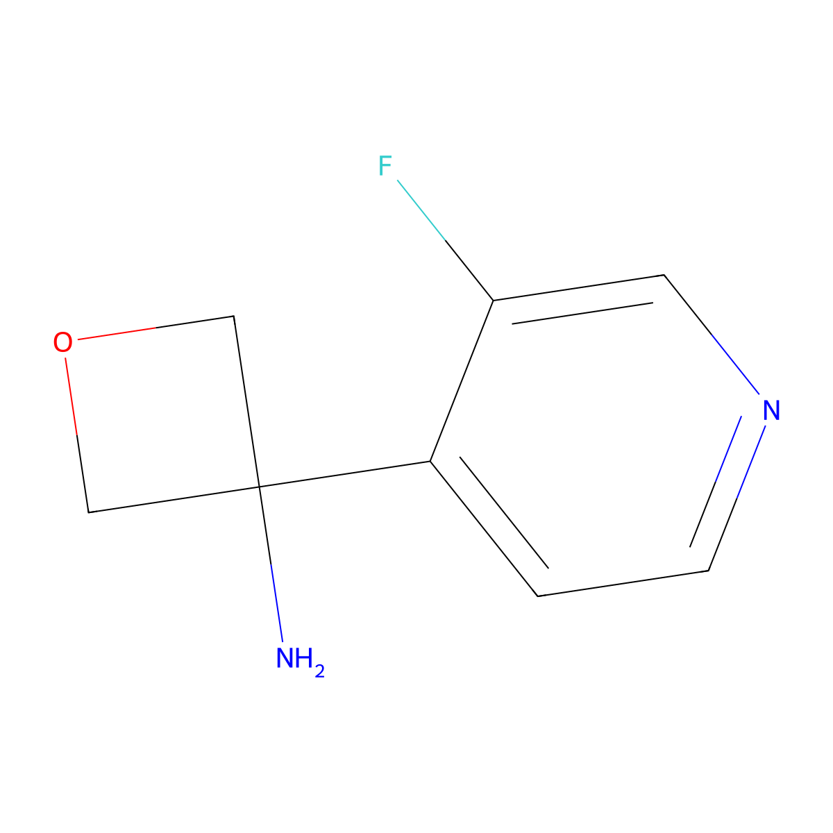 3-(3-Fluoropyridin-4-yl)oxetan-3-amine molecular structure, CAS 2162147-19-3