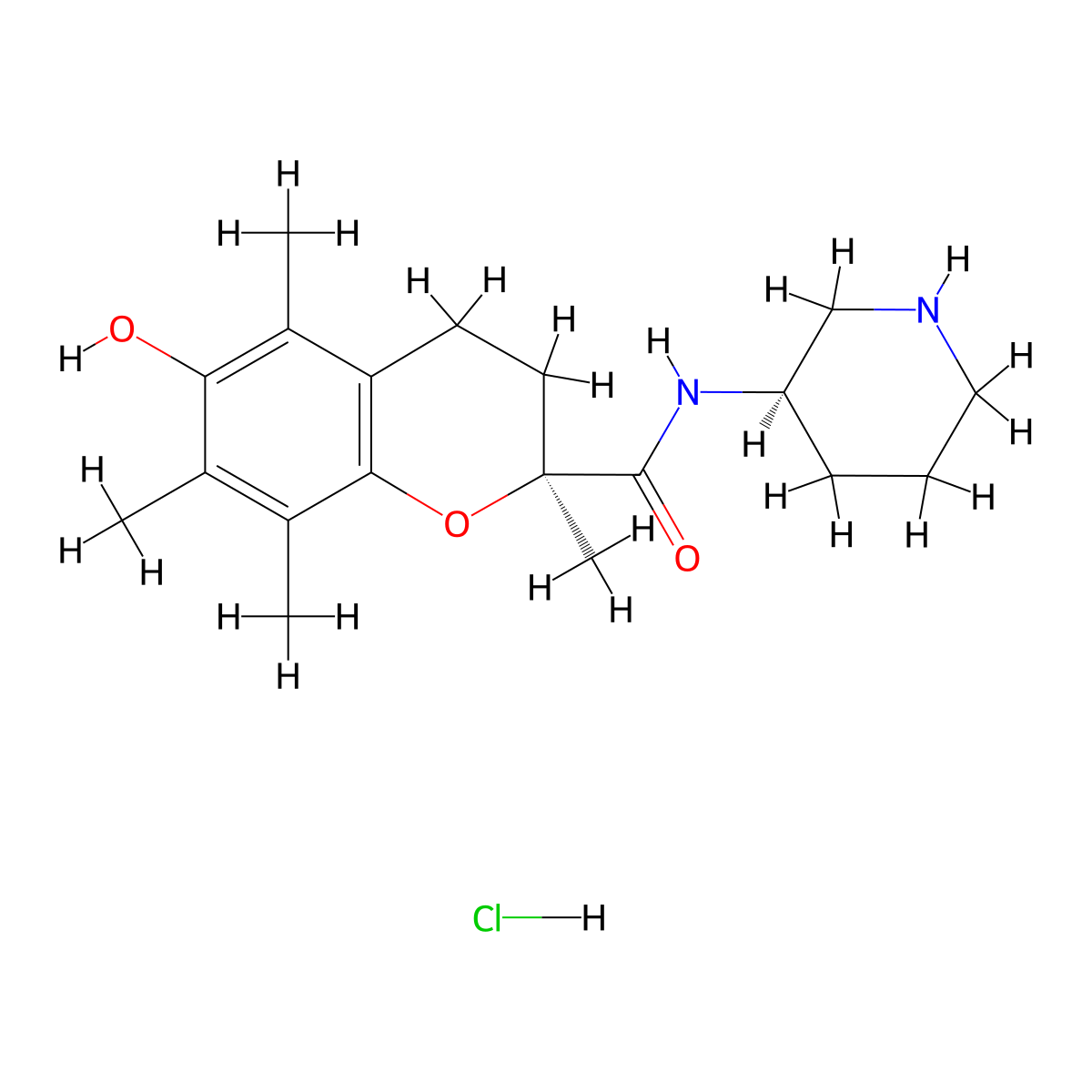 Sonlicromanol hydrochloride molecular structure, CAS 2162149-24-6
