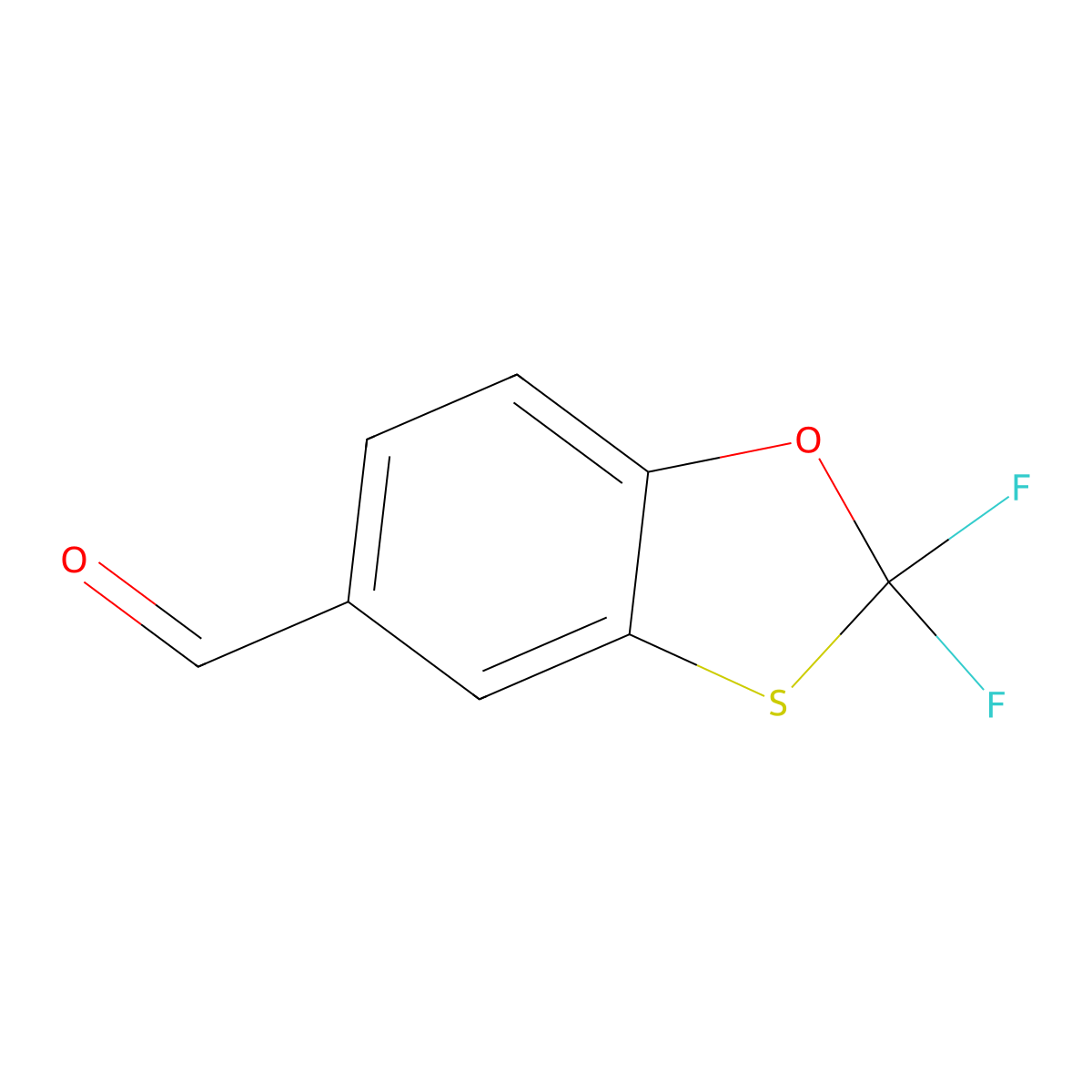2,2-difluoro-2H-1,3-benzoxathiole-5-carbaldehyde molecular structure, CAS 2162166-90-5