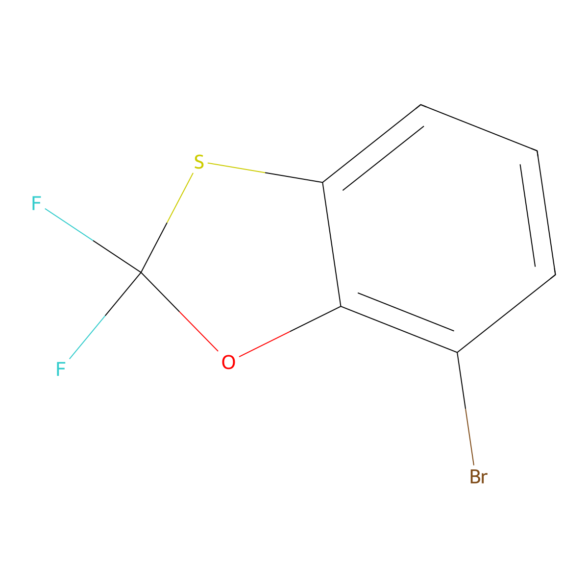 7-bromo-2,2-difluoro-2H-1,3-benzoxathiole molecular structure, CAS 2162167-01-1