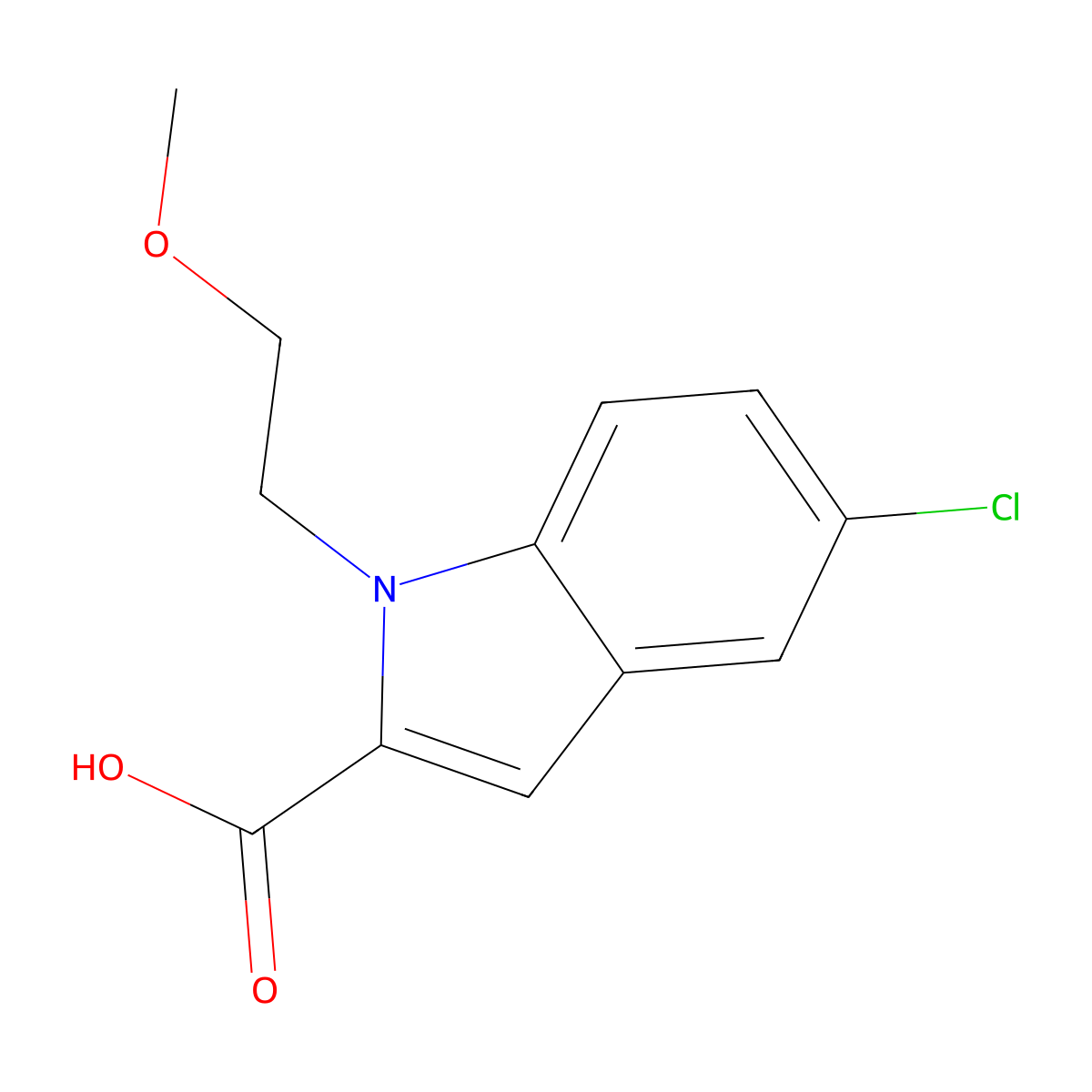 5-chloro-1-(2-methoxyethyl)-1H-indole-2-carboxylic acid molecular structure, CAS 216217-20-8