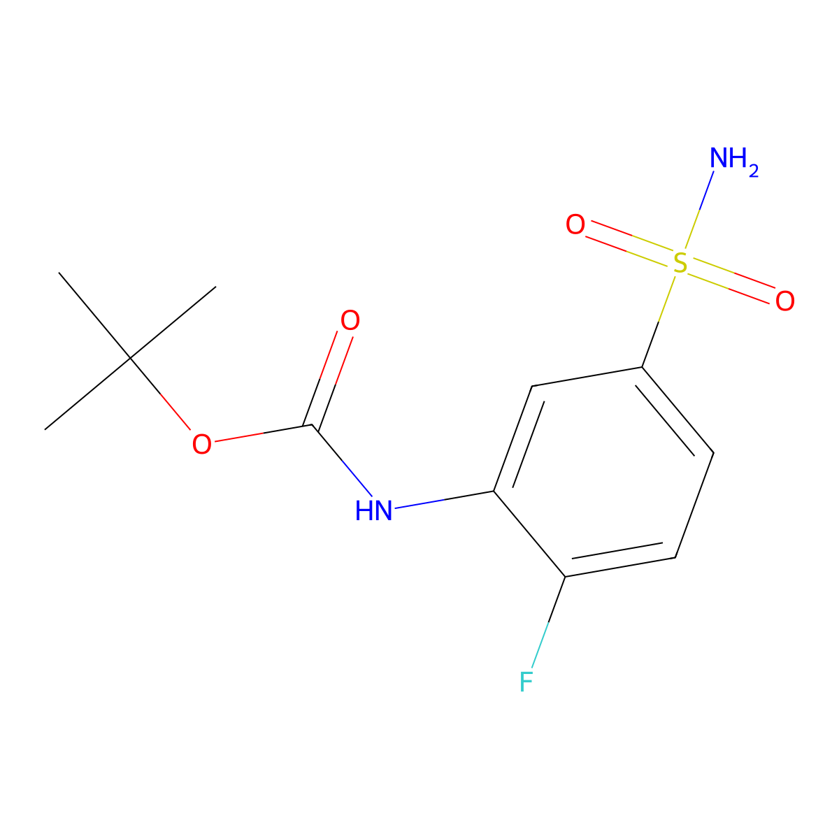 tert-butyl N-(2-fluoro-5-sulfamoylphenyl)carbamate molecular structure, CAS 2162172-30-5