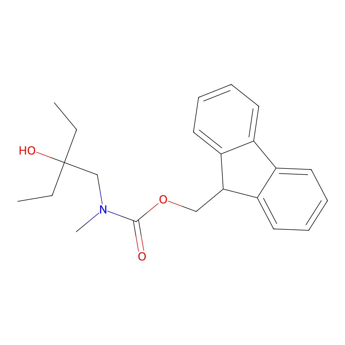 (9H-fluoren-9-yl)methyl N-(2-ethyl-2-hydroxybutyl)-N-methylcarbamate molecular structure, CAS 2162184-75-8