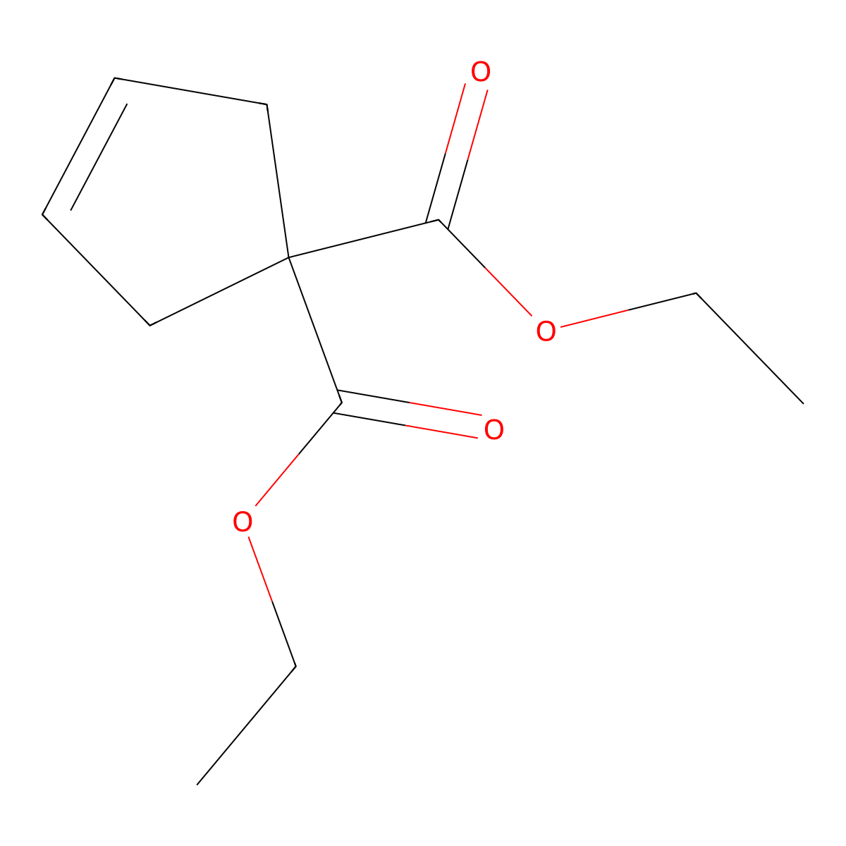 1,1-Diethyl cyclopent-3-ene-1,1-dicarboxylate molecular structure, CAS 21622-00-4