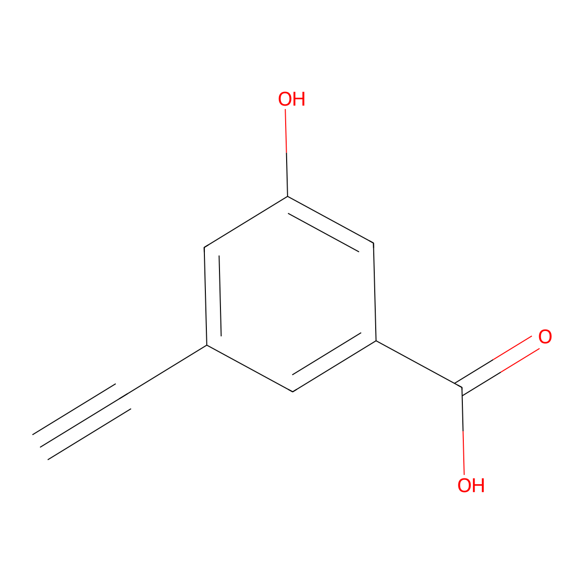 3-Ethynyl-5-hydroxybenzoic acid molecular structure, CAS 2162294-85-9