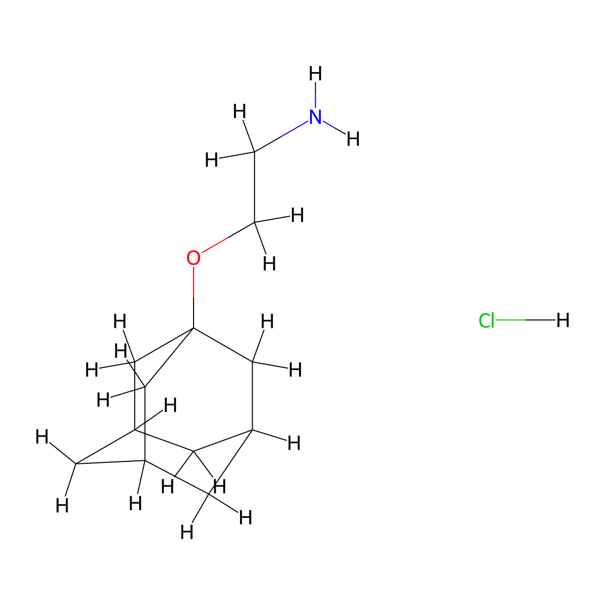 2-(Adamantan-1-yloxy)ethan-1-amine hydrochloride molecular structure, CAS 21623-89-2