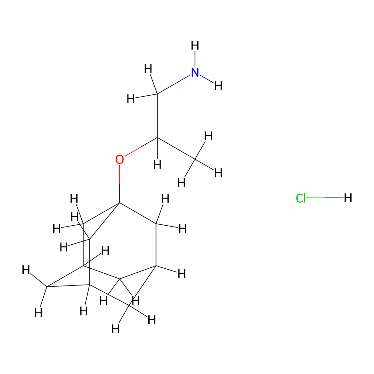 [2-(1-Adamantyloxy)propyl]amine hydrochloride molecular structure, CAS 21623-92-7