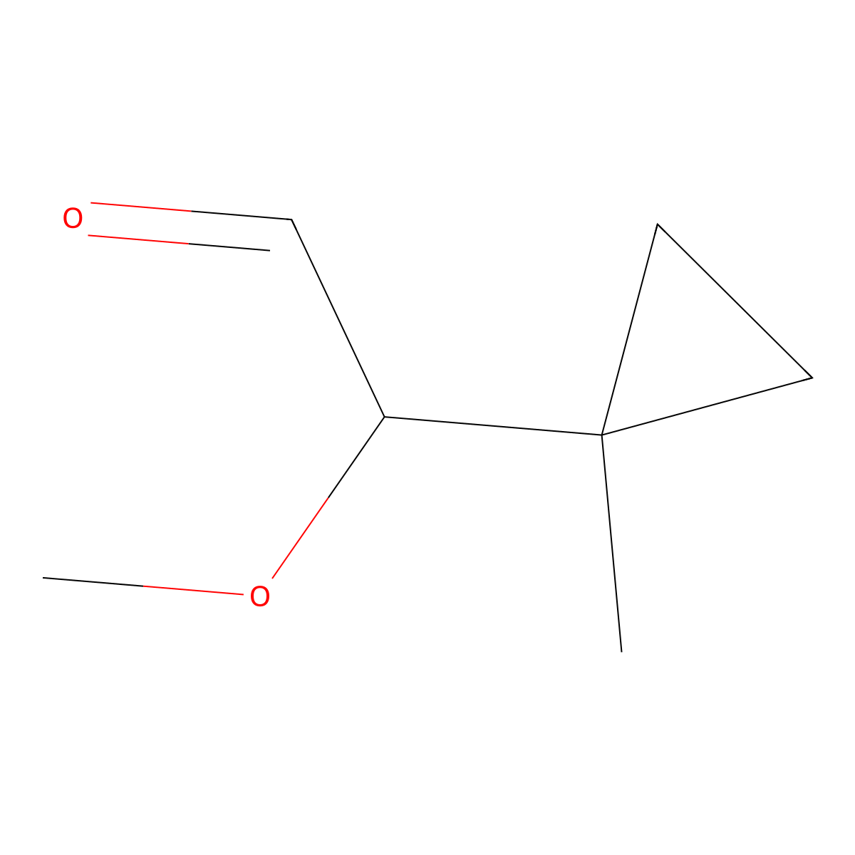 2-Methoxy-2-(1-methylcyclopropyl)acetaldehyde molecular structure, CAS 2162304-42-7