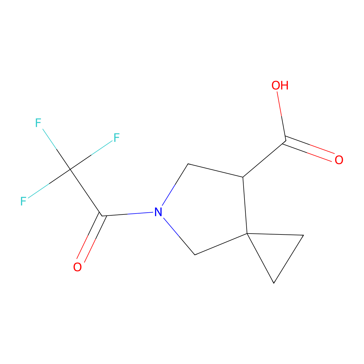 5-(Trifluoroacetyl)-5-azaspiro[2.4]heptane-7-carboxylic acid molecular structure, CAS 2162337-79-1