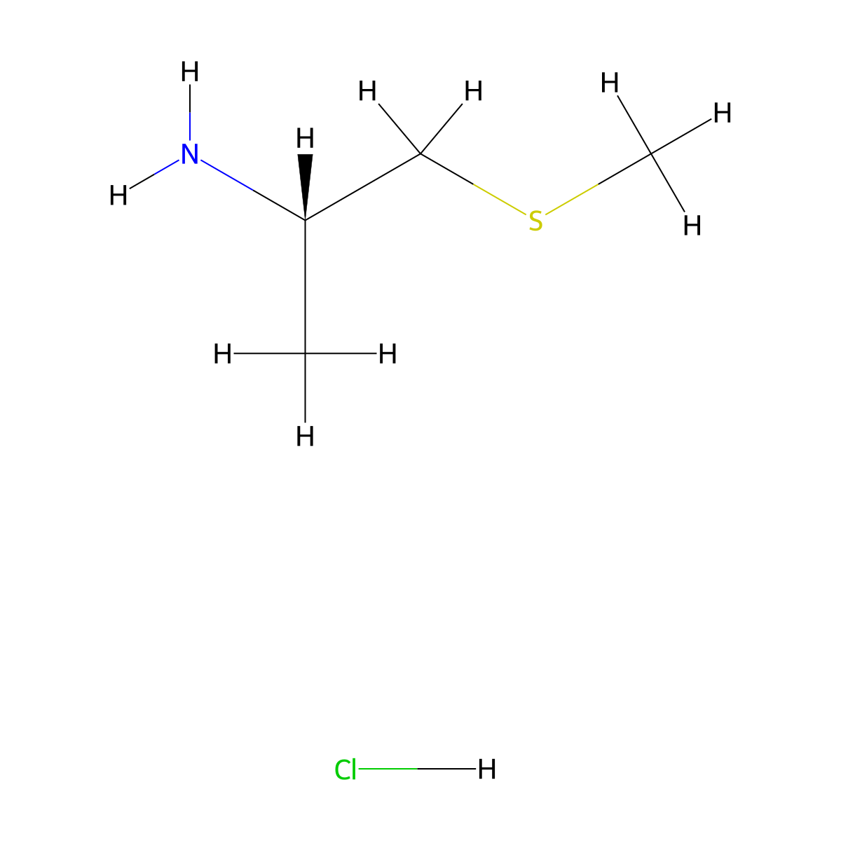 (2S)-1-(Methylthio)propan-2-amine Hydrochloride molecular structure, CAS 216236-34-9