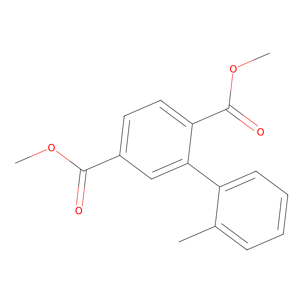 Dimethyl 2'-methyl(1,1'-biphenyl)-2.5-dicarboxylate molecular structure, CAS 216237-16-0