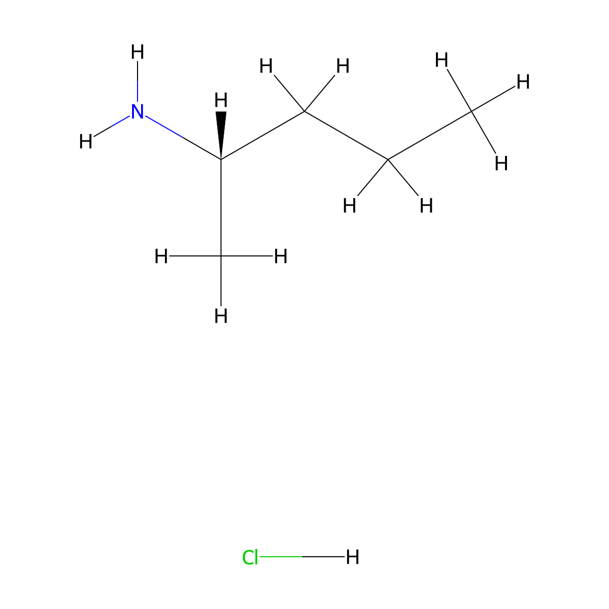 (S)-Pentan-2-amine hydrochloride molecular structure, CAS 216237-52-4