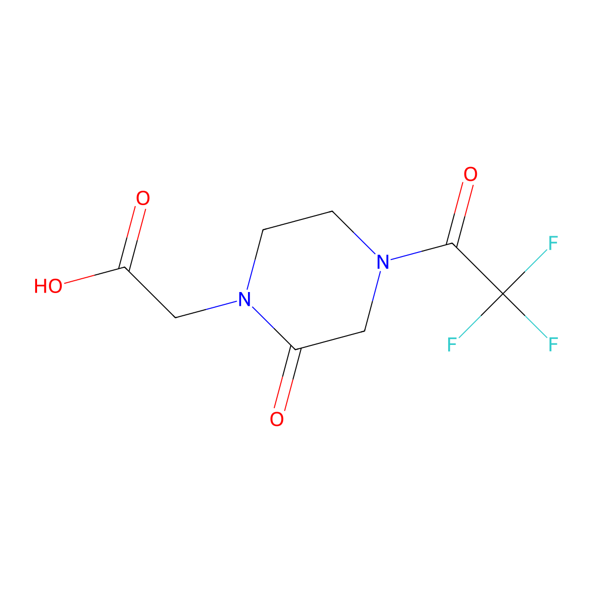 2-[2-Oxo-4-(trifluoroacetyl)piperazin-1-yl]acetic acid molecular structure, CAS 2162393-83-9