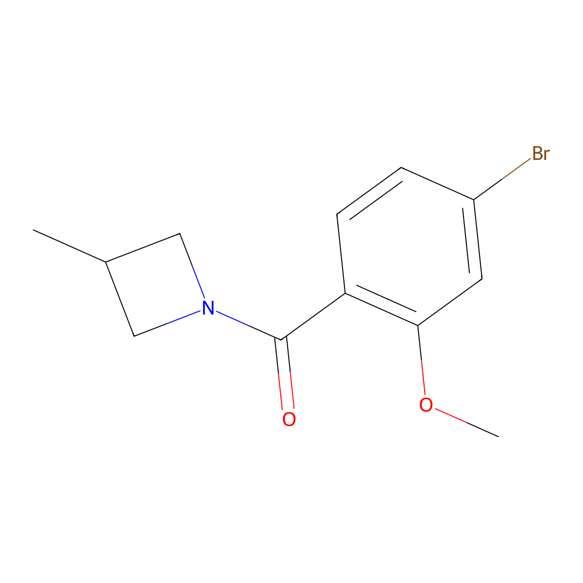 (4-Bromo-2-methoxyphenyl)(3-methylazetidin-1-yl)methanone molecular structure, CAS 2162430-62-6