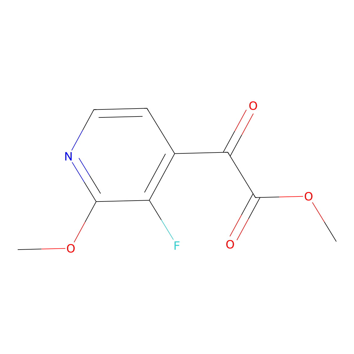 Methyl 3-fluoro-2-methoxy-alpha-oxo-4-pyridineacetate molecular structure, CAS 2162530-24-5