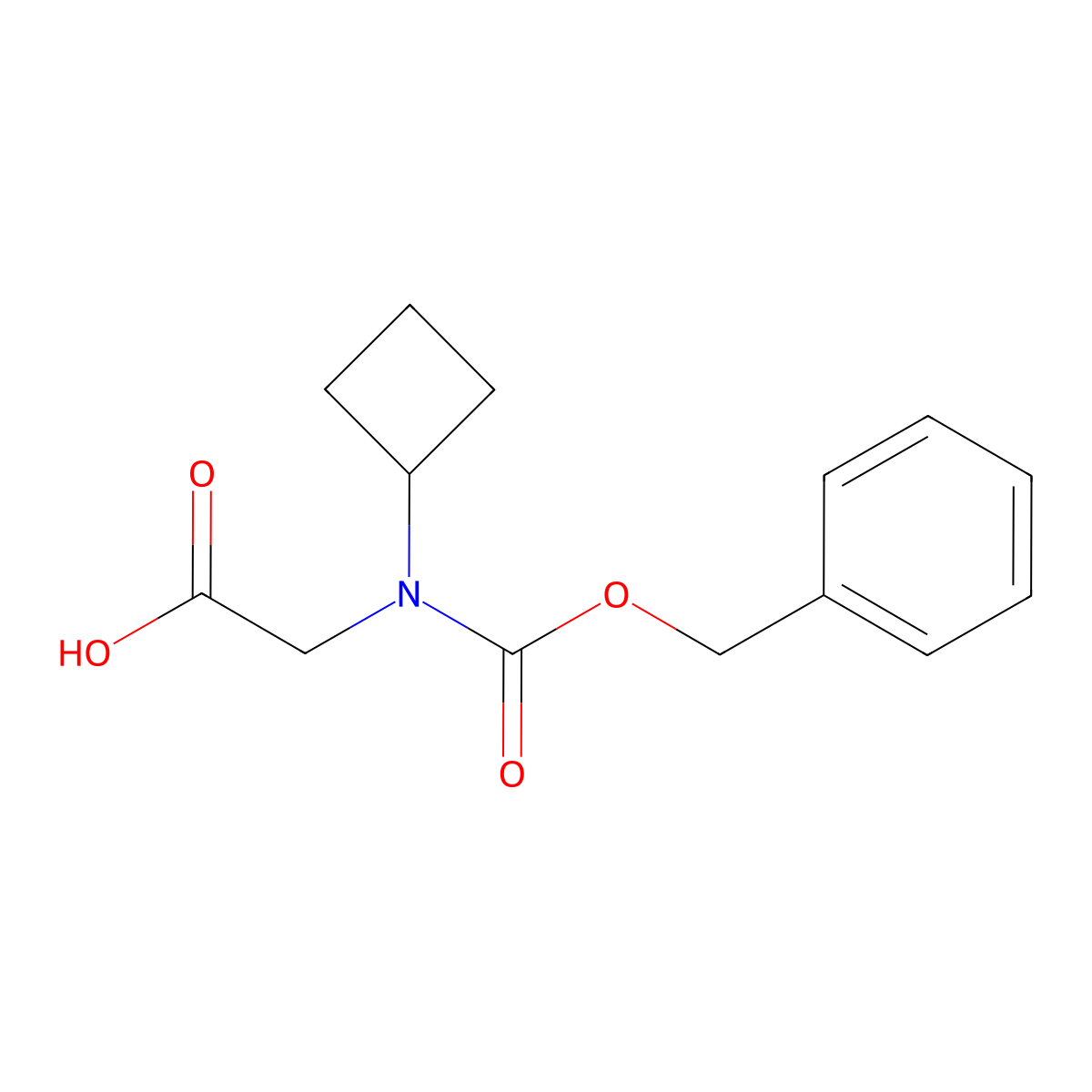 2-{[(Benzyloxy)carbonyl](cyclobutyl)amino}acetic acid molecular structure, CAS 2162547-80-8