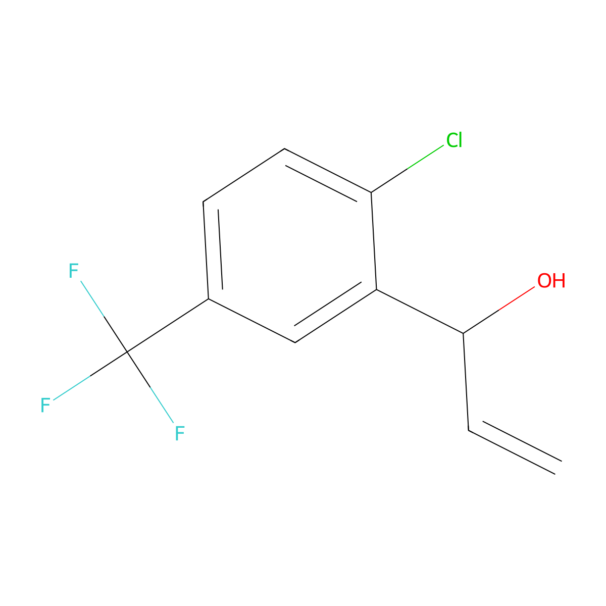 1-[2-Chloro-5-(trifluoromethyl)phenyl]prop-2-en-1-ol molecular structure, CAS 2162577-31-1