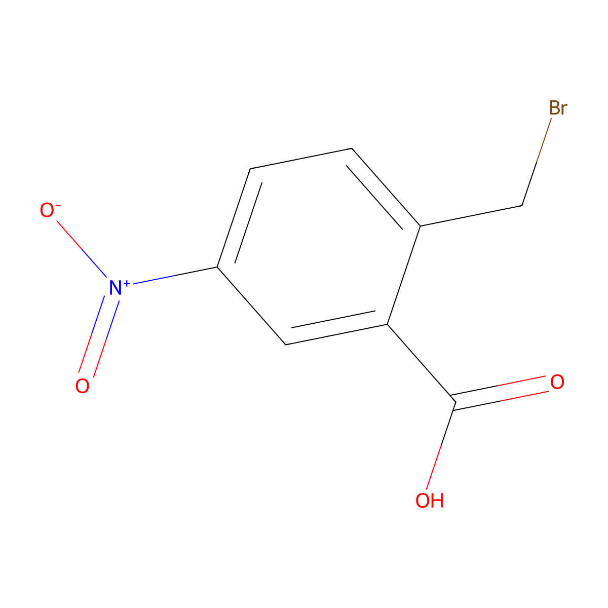 2-(Bromomethyl)-5-nitrobenzoic acid molecular structure, CAS 21626-93-7