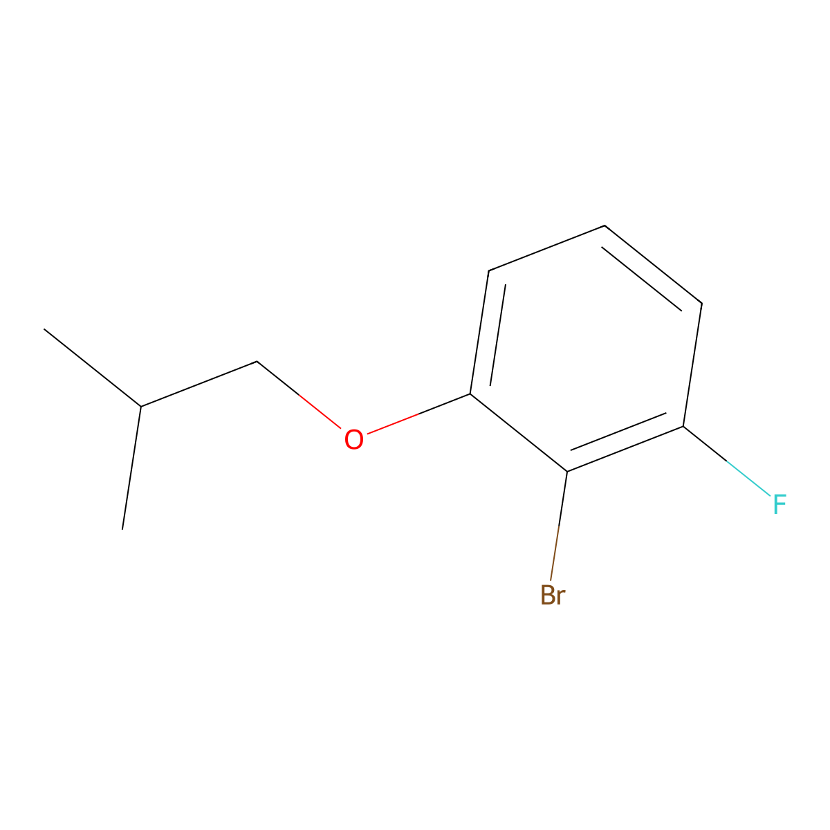2-Bromo-1-fluoro-3-isobutoxybenzene molecular structure, CAS 2162772-58-7