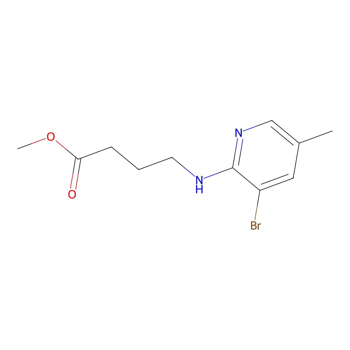 Methyl 4-[(3-bromo-5-methylpyridin-2-yl)amino]butanoate molecular structure, CAS 2162823-69-8