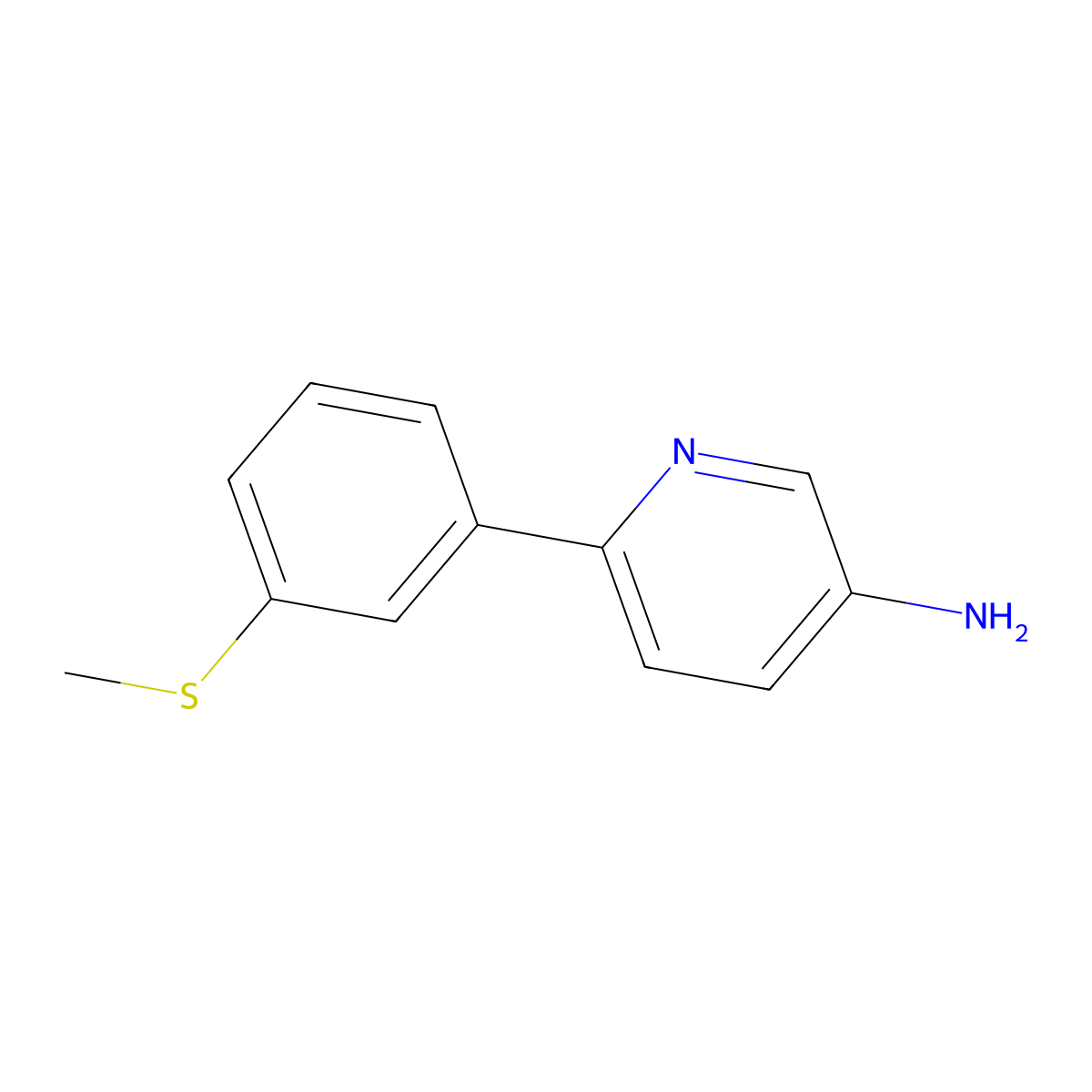 6-[3-(Methylthio)phenyl]-3-pyridinamine molecular structure, CAS 2162872-50-4