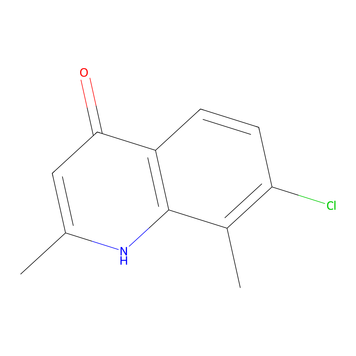 7-Chloro-2,8-dimethylquinolin-4-ol molecular structure, CAS 21629-48-1