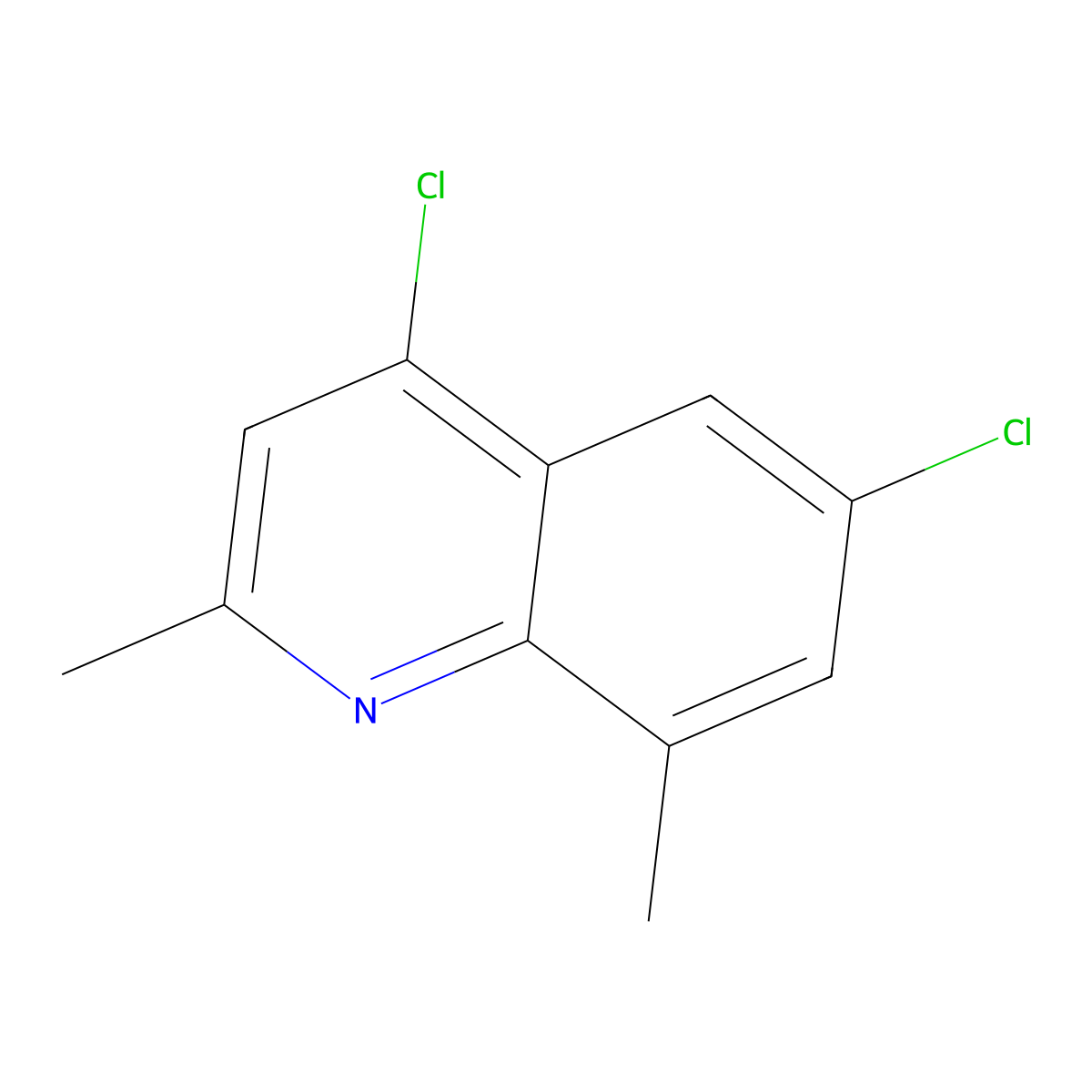 4,6-Dichloro-2,8-dimethylquinoline molecular structure, CAS 21629-51-6
