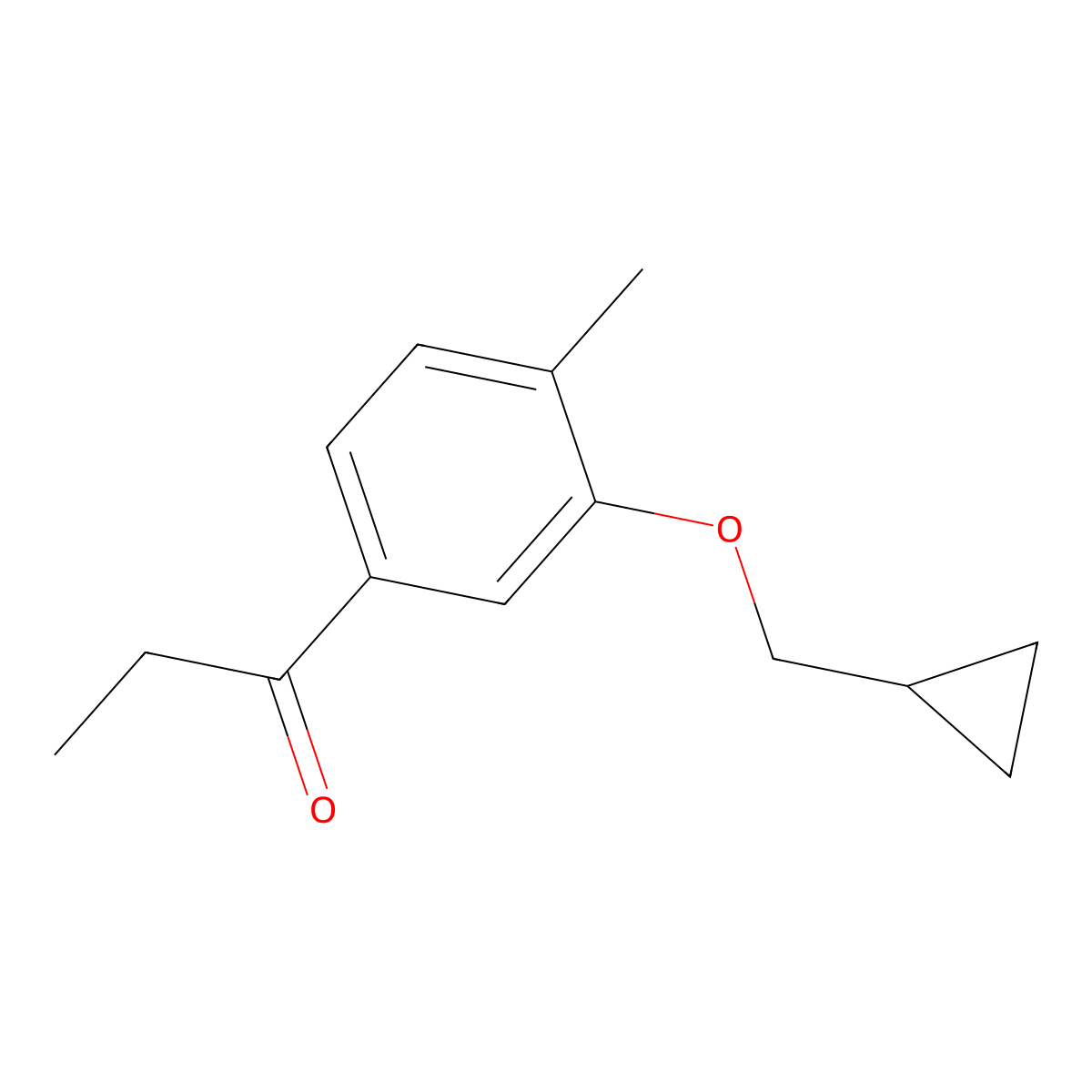 1-(3-(Cyclopropylmethoxy)-4-methylphenyl)propan-1-one molecular structure, CAS 2162906-57-0