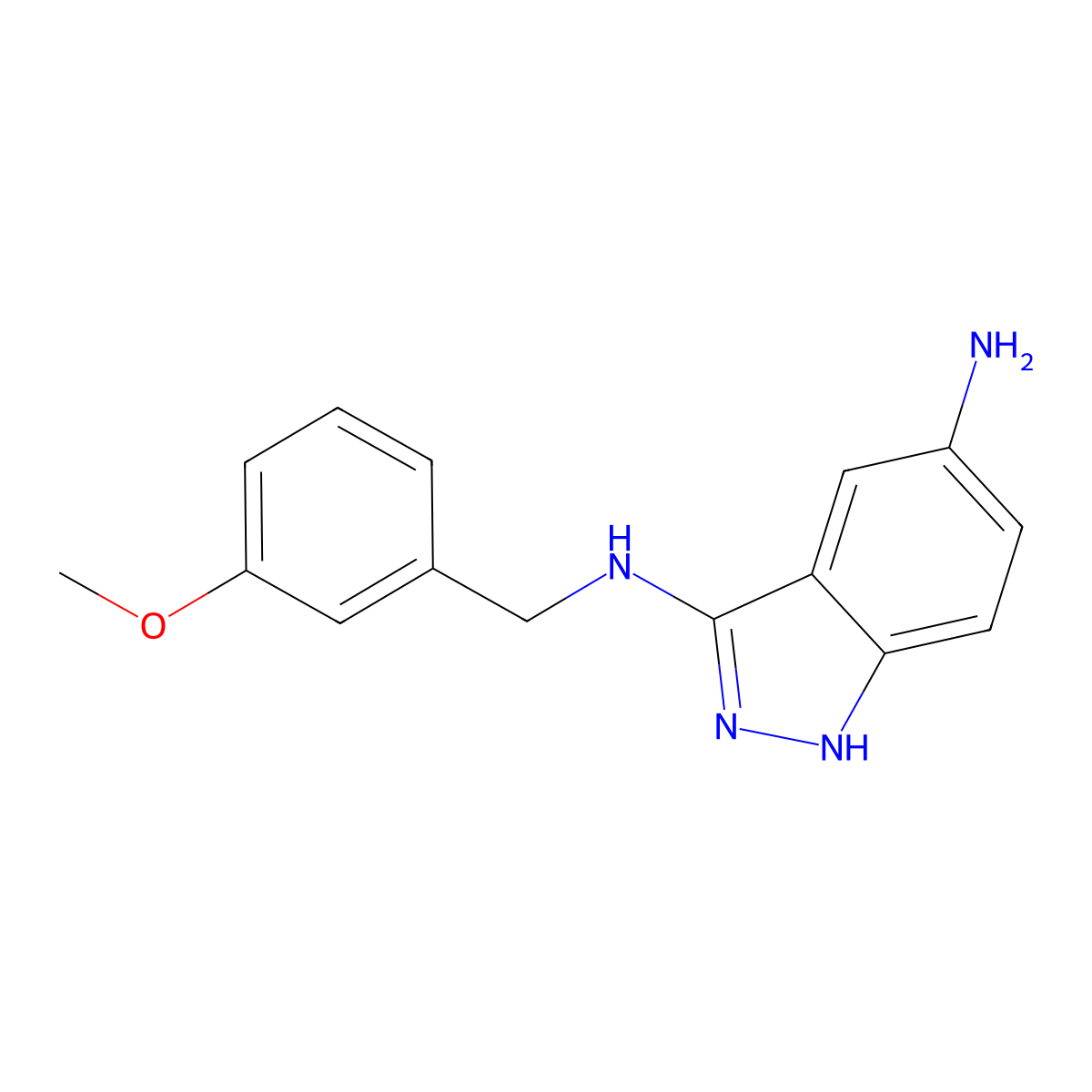 N3-(3-Methoxybenzyl)-1H-indazole-3,5-diamine molecular structure, CAS 2162955-44-2