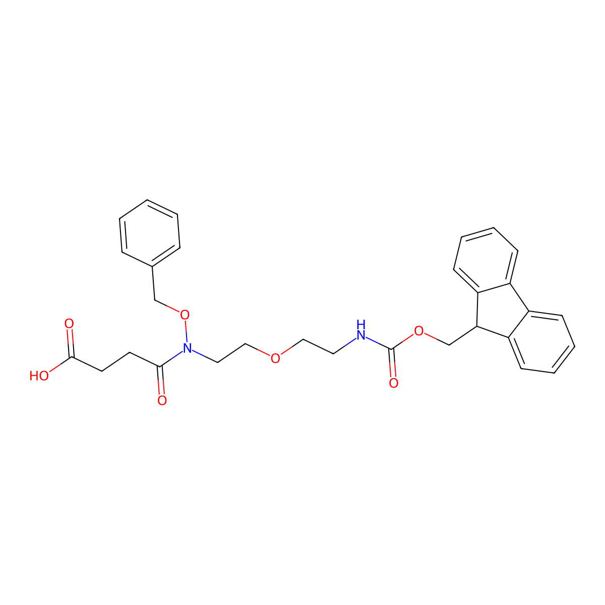 10-(benzyloxy)-1-(9H-fluoren-9-yl)-3,11-dioxo-2,7-dioxa-4,10-diazatetradecan-14-oic acid molecular structure, CAS 2162959-92-2