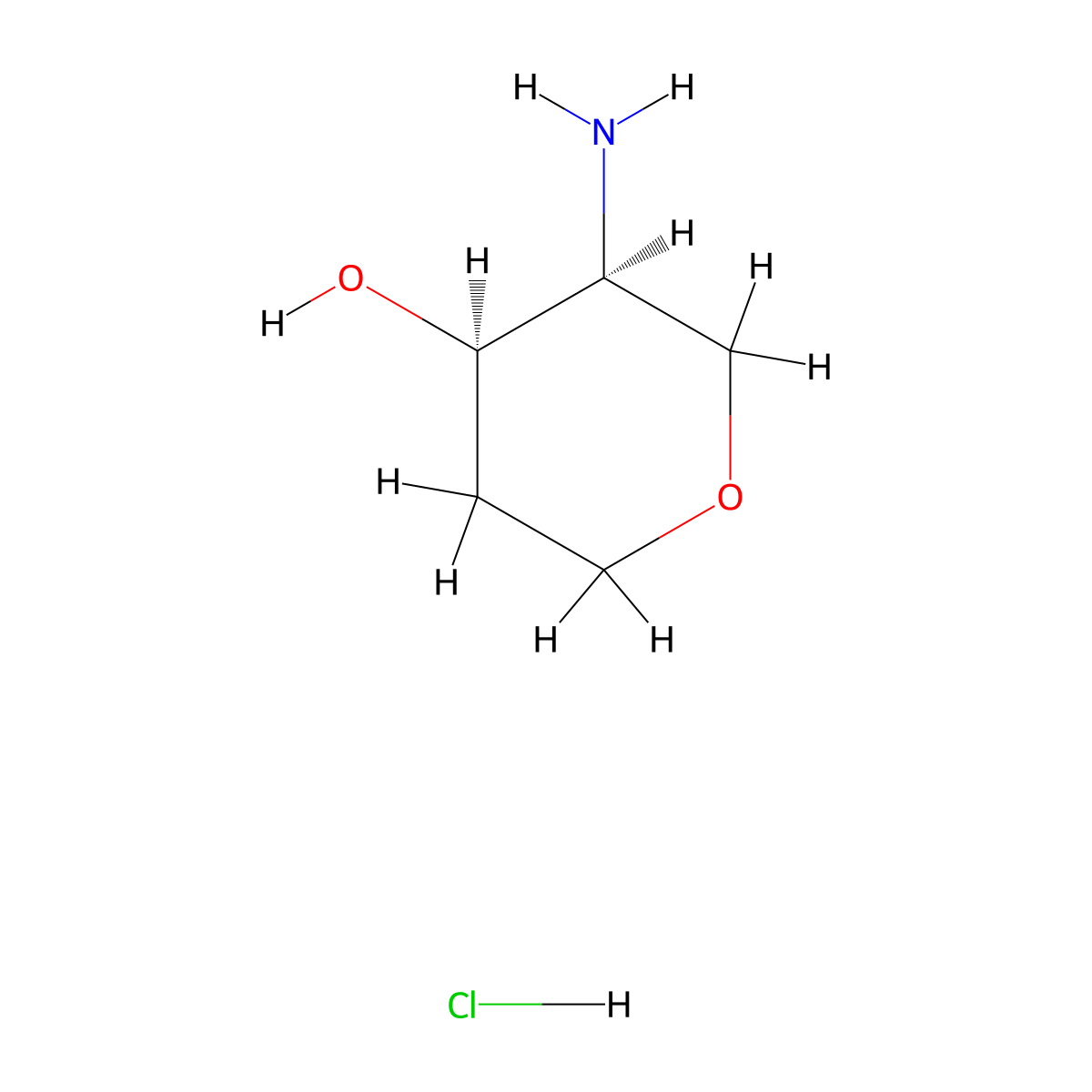 (3S,4R)-3-aminooxan-4-ol hydrochloride molecular structure, CAS 2162986-85-6